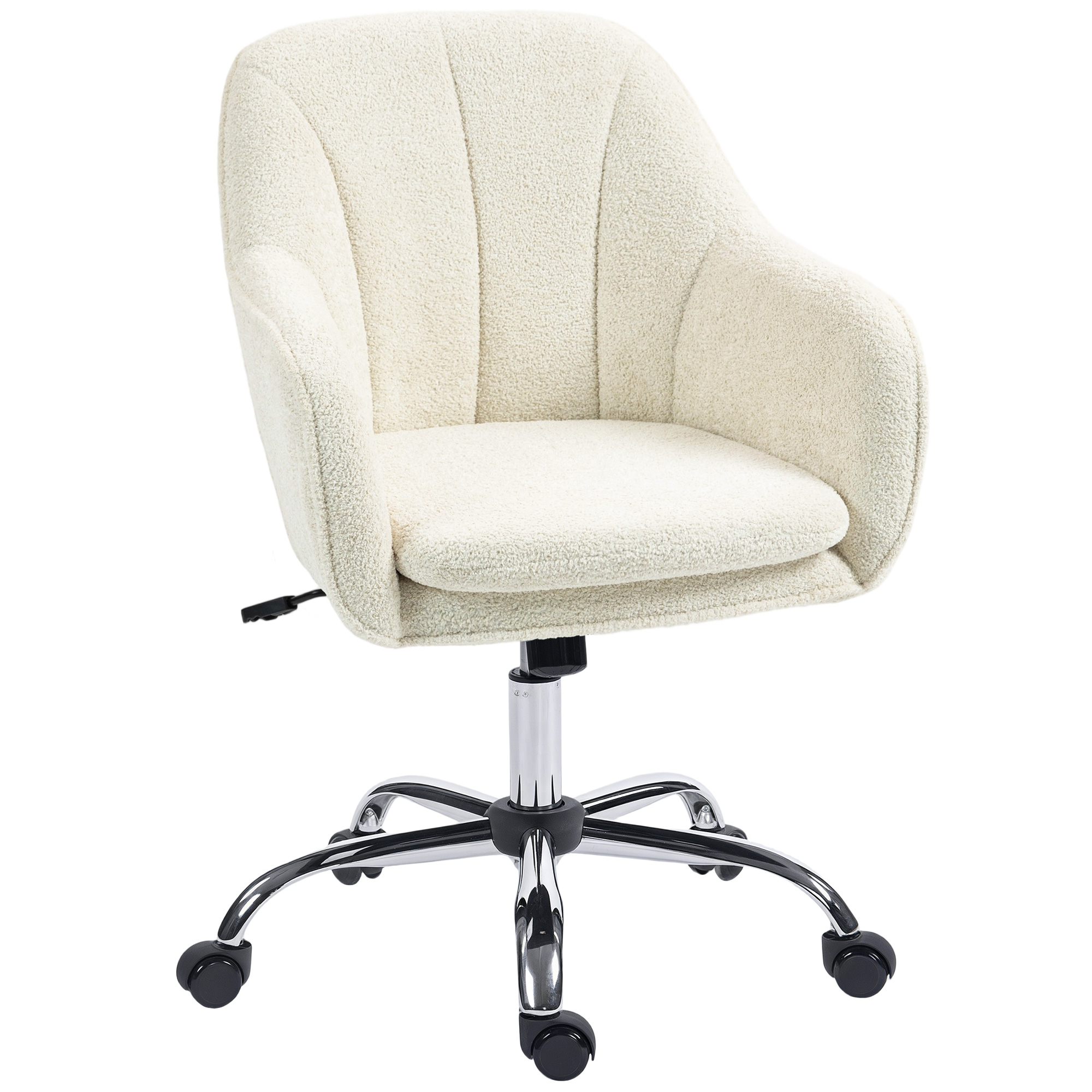 HOMCOM Velvet-Feel Office Chair - Beige thumbnail