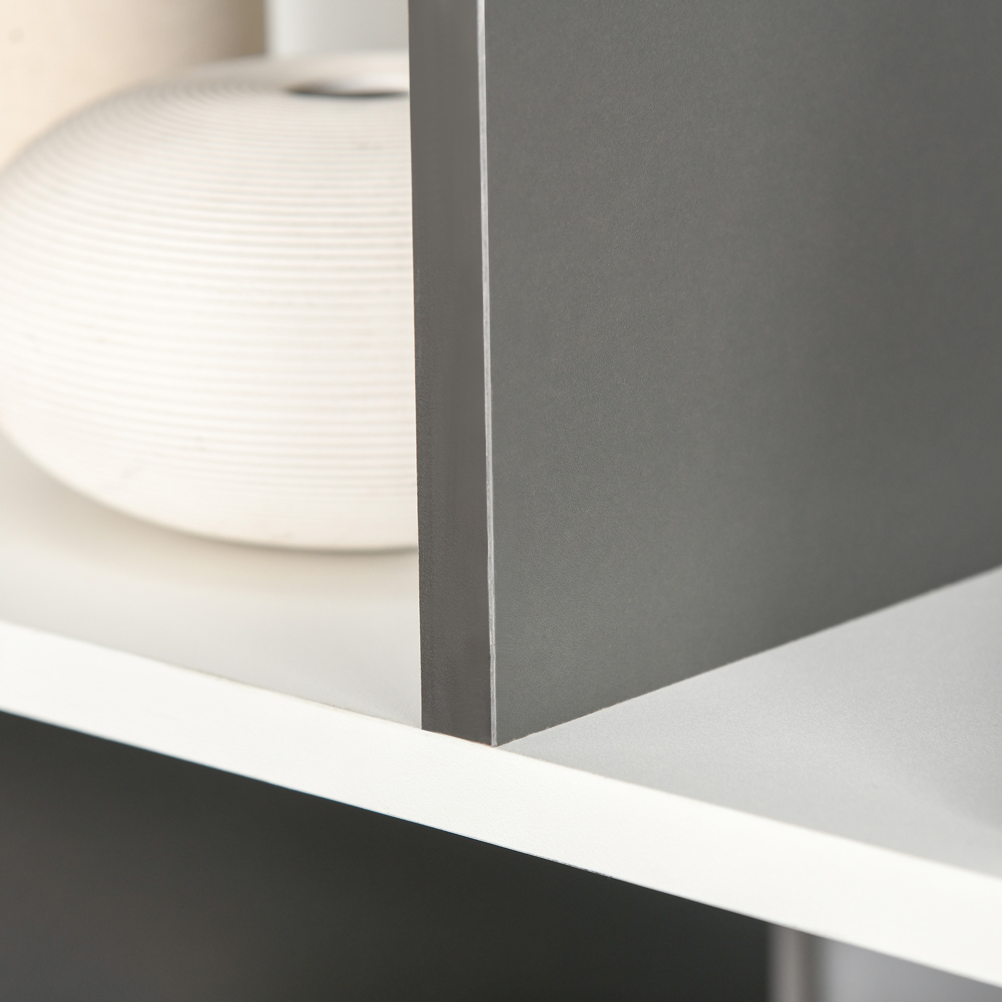  Biblioteca cu 8 Rafturi pentru Sufragerie si Dormitor, din Lemn, 100x24x124 cm, Gri inchis [8]