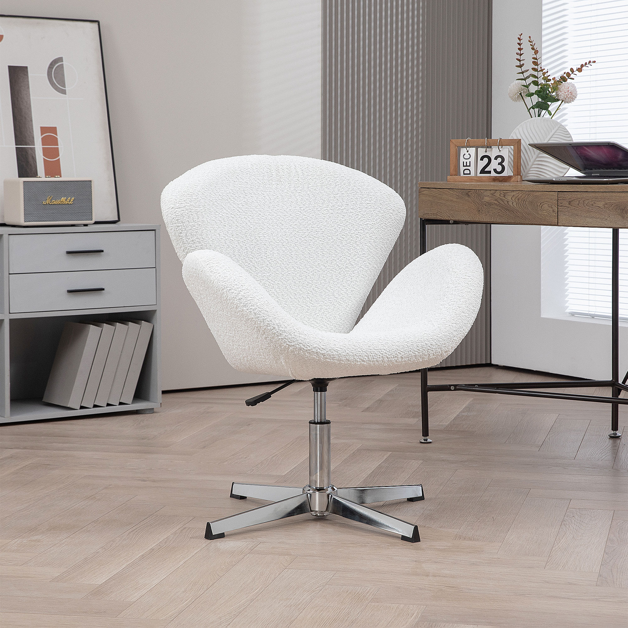 Fauteuil De Salon - HOMCOM - Pivotant, Hauteur Réglable