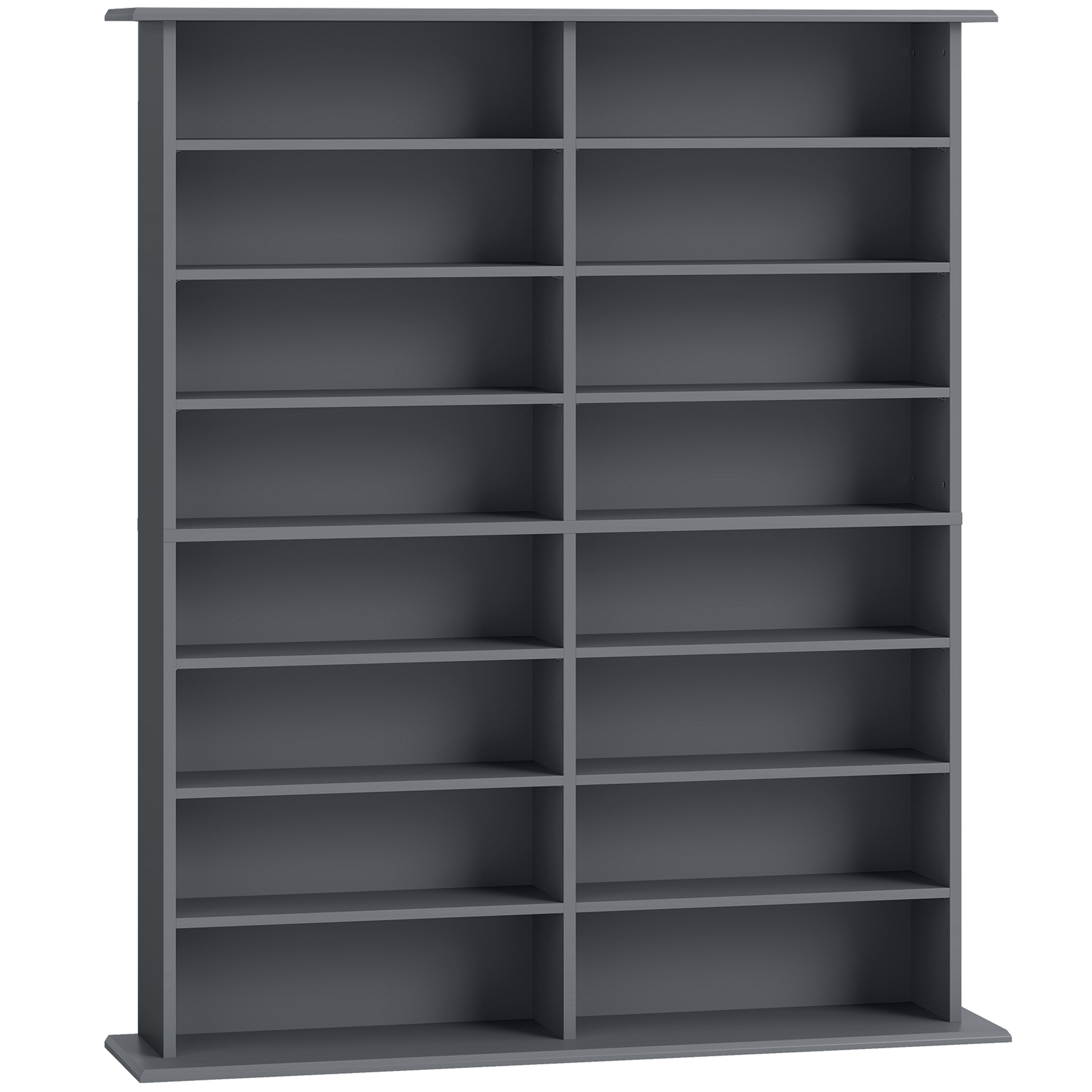 HOMCOM 16-Compartment Media Shelf - Grey thumbnail