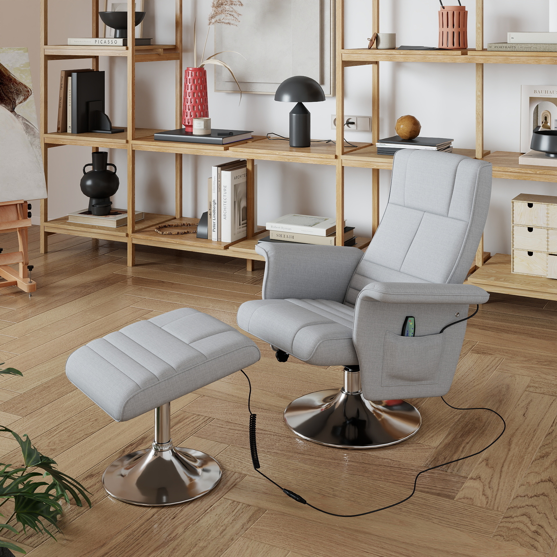 HOMCOM Massagesessel mit Fußhocker  Elektrischer Fernsehsessel mit Liegefun günstig online kaufen