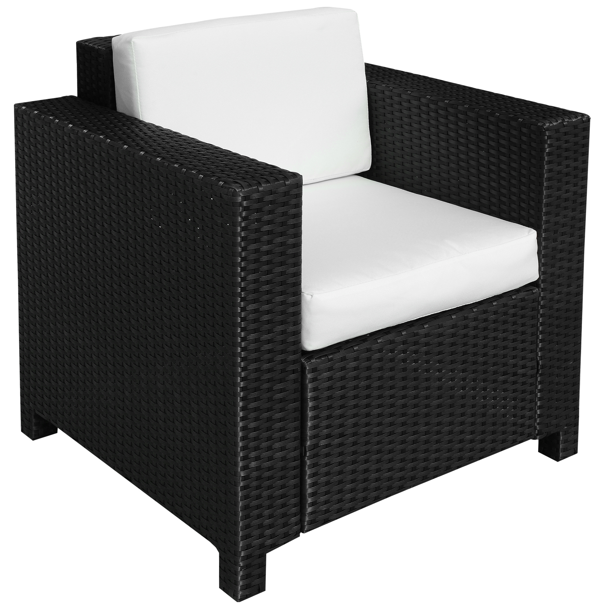 Outsunny Rattan Single Sofa Chair with Aluminium Frame Black - Aosom Ireland at Aosom IE