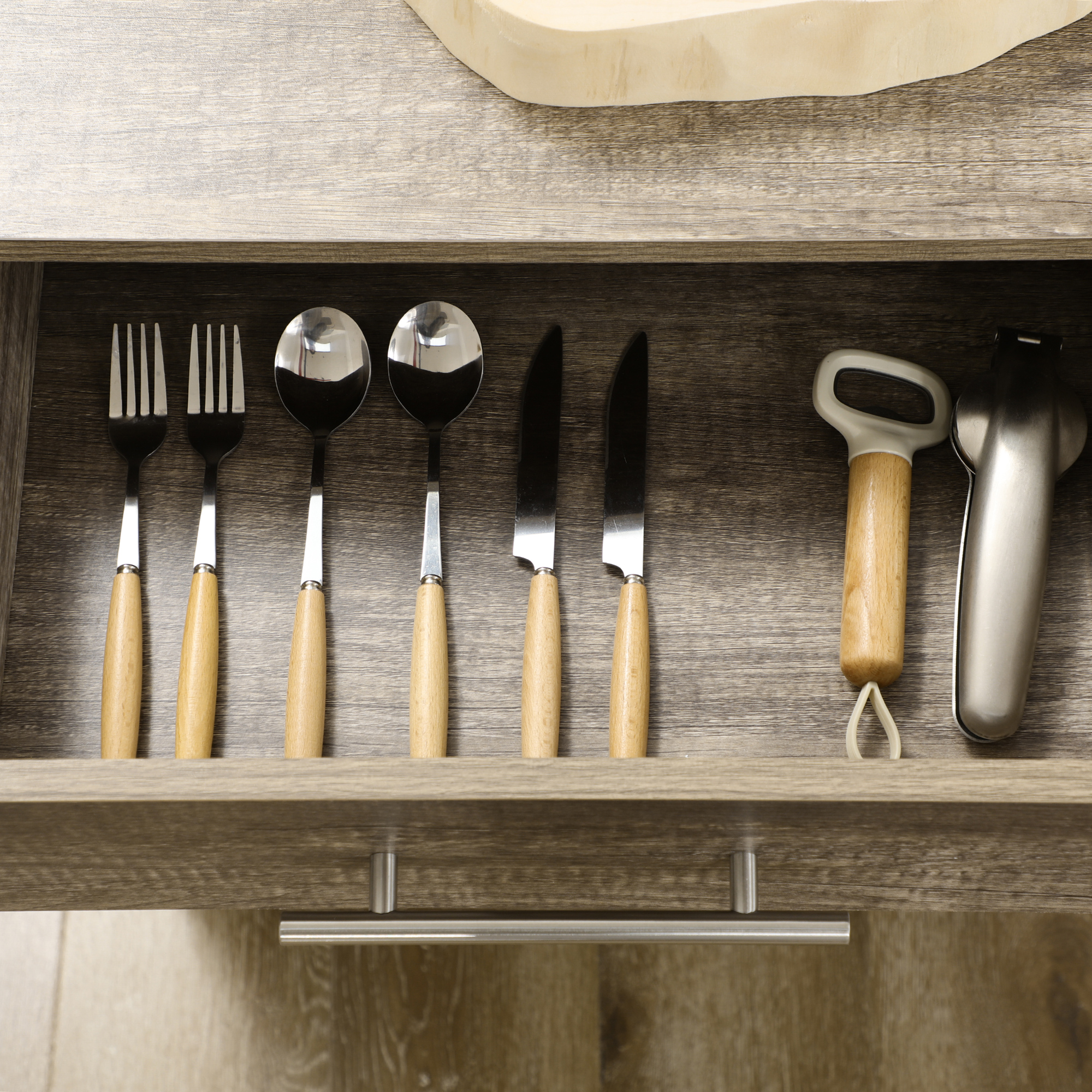  Carucior Bucatarie - Cu Sertar, Dulap si 4 Roti [8]