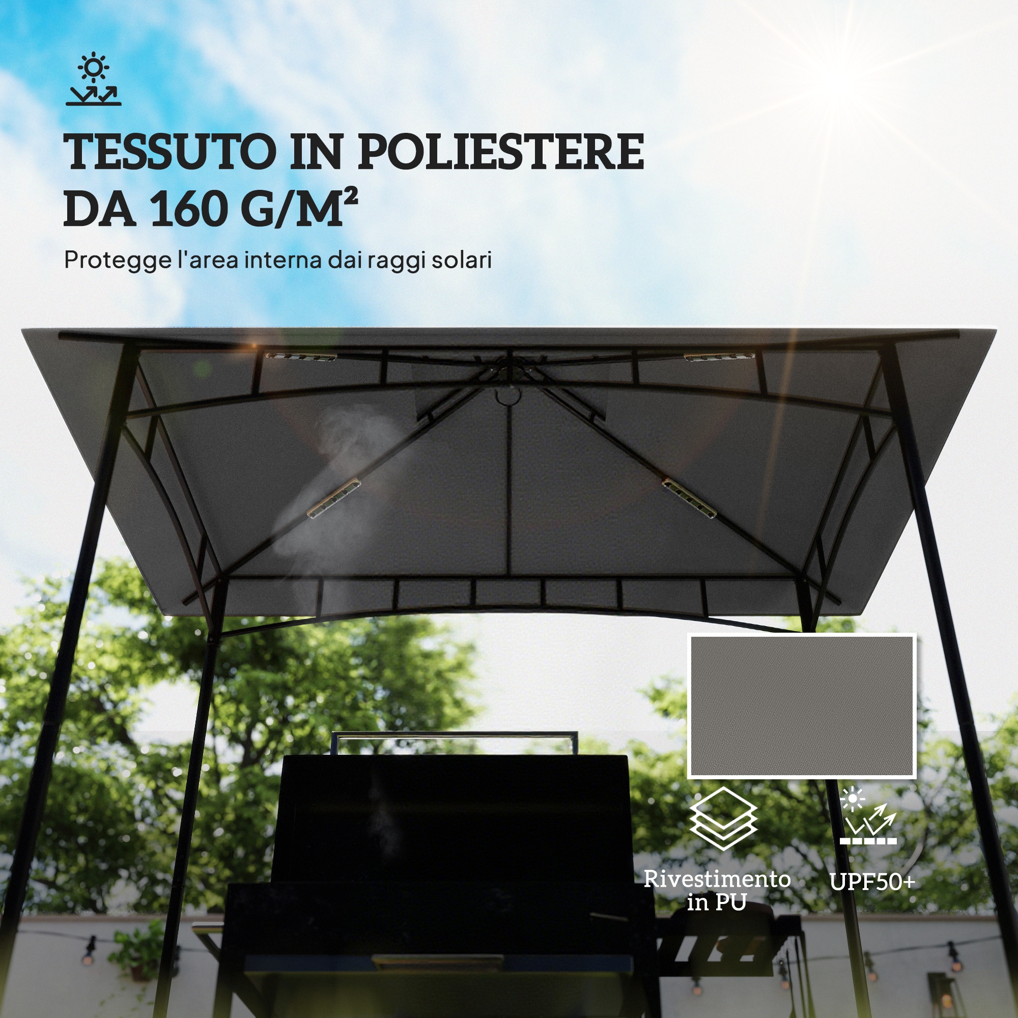 Tettoia Di Ricambio Per Ombrellone Da Giardino, 230/250