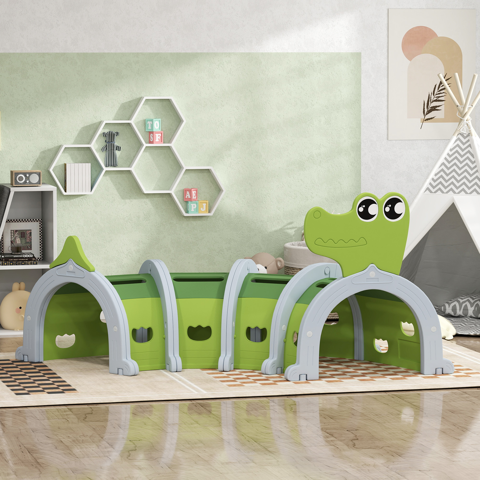aiyaplay-tunnel-enfant-en-forme-de-crocodile-modulable-tunnel-de-jeu