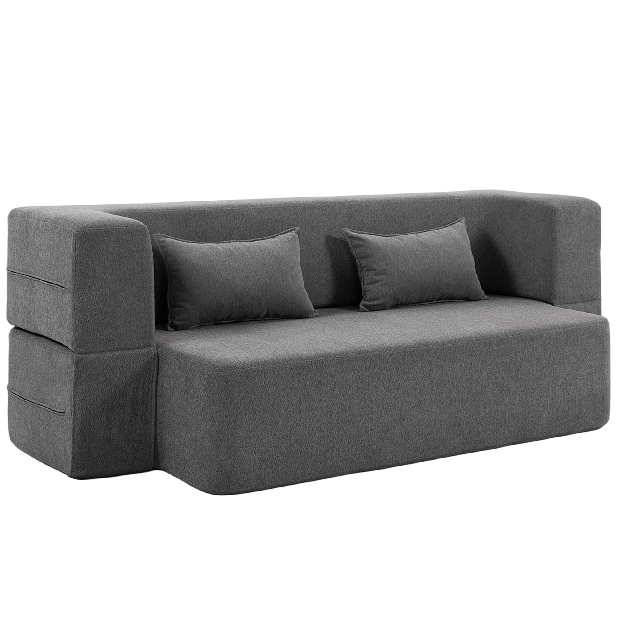 HOMCOM 2-Sitzer-Schlafsofa Bodensofa, Schlafcouch mit breiten Armlehnen, 2 günstig online kaufen