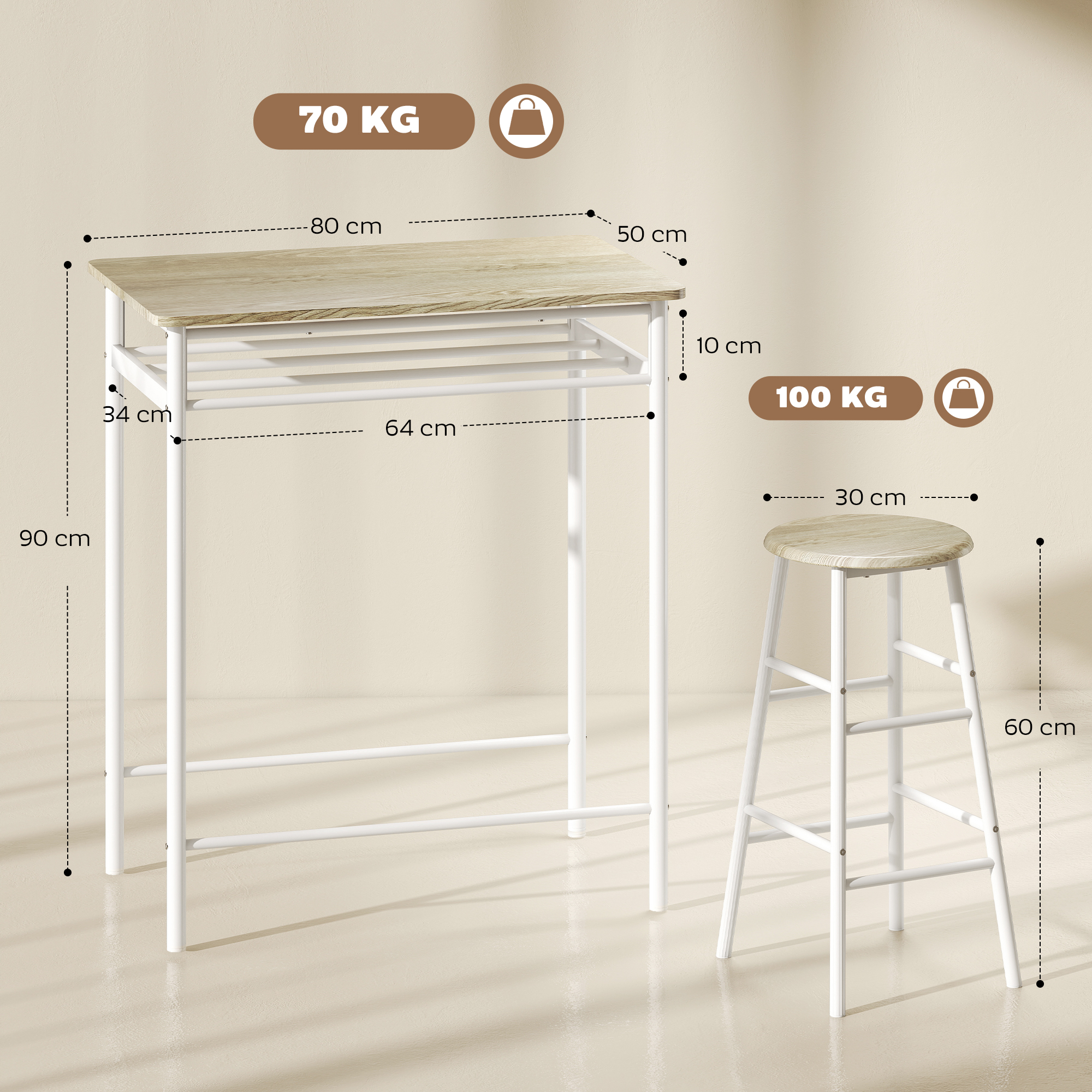 Set Di 2 Sgabelli Da Bar In Metallo Dorato Con Poggiapiedi Con Schienale Alto In Stile Industriale Tdb10293 49345850