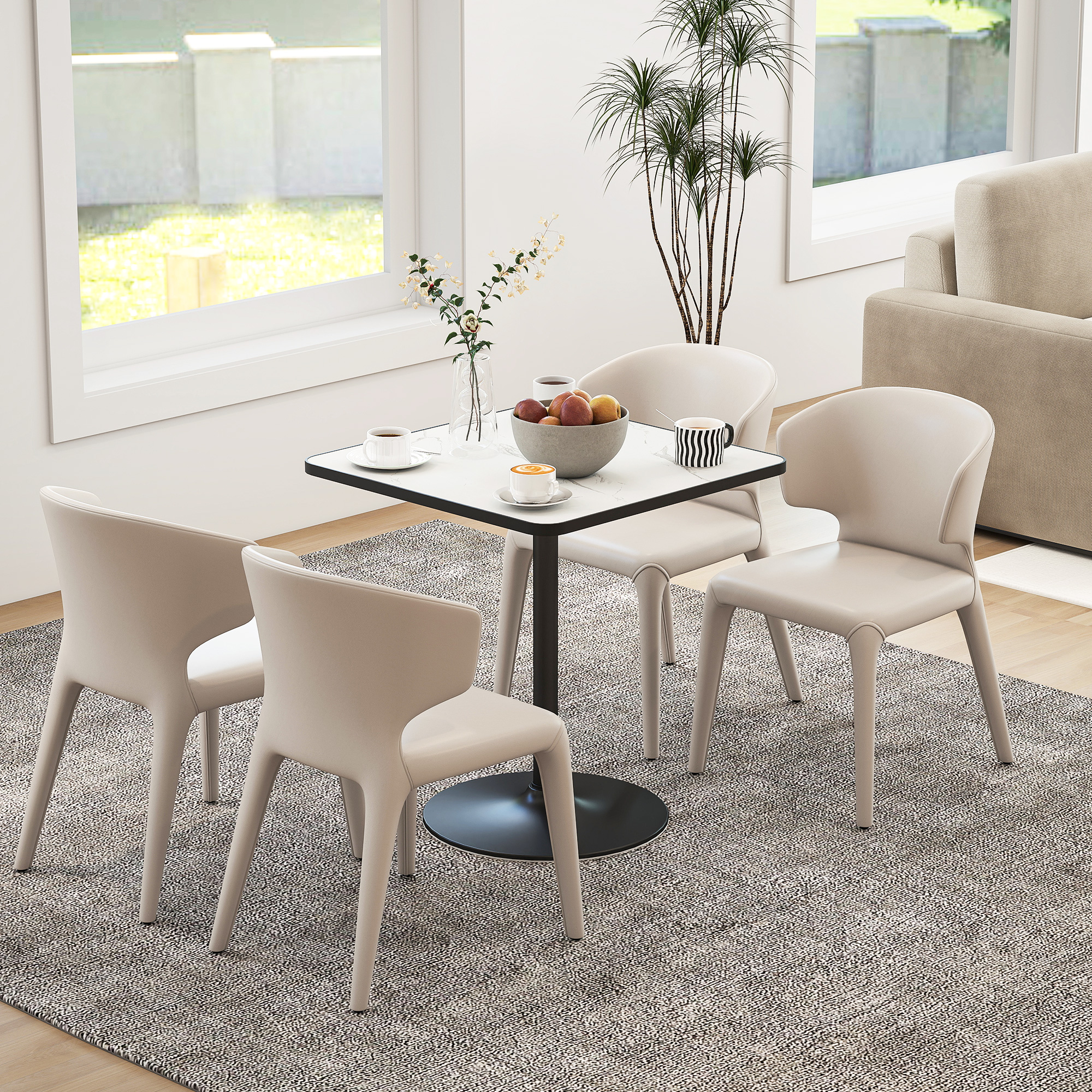 HOMCOM Esstisch, 70 x 70 cm quadratischer Küchentisch für 4 Personen, Moder günstig online kaufen