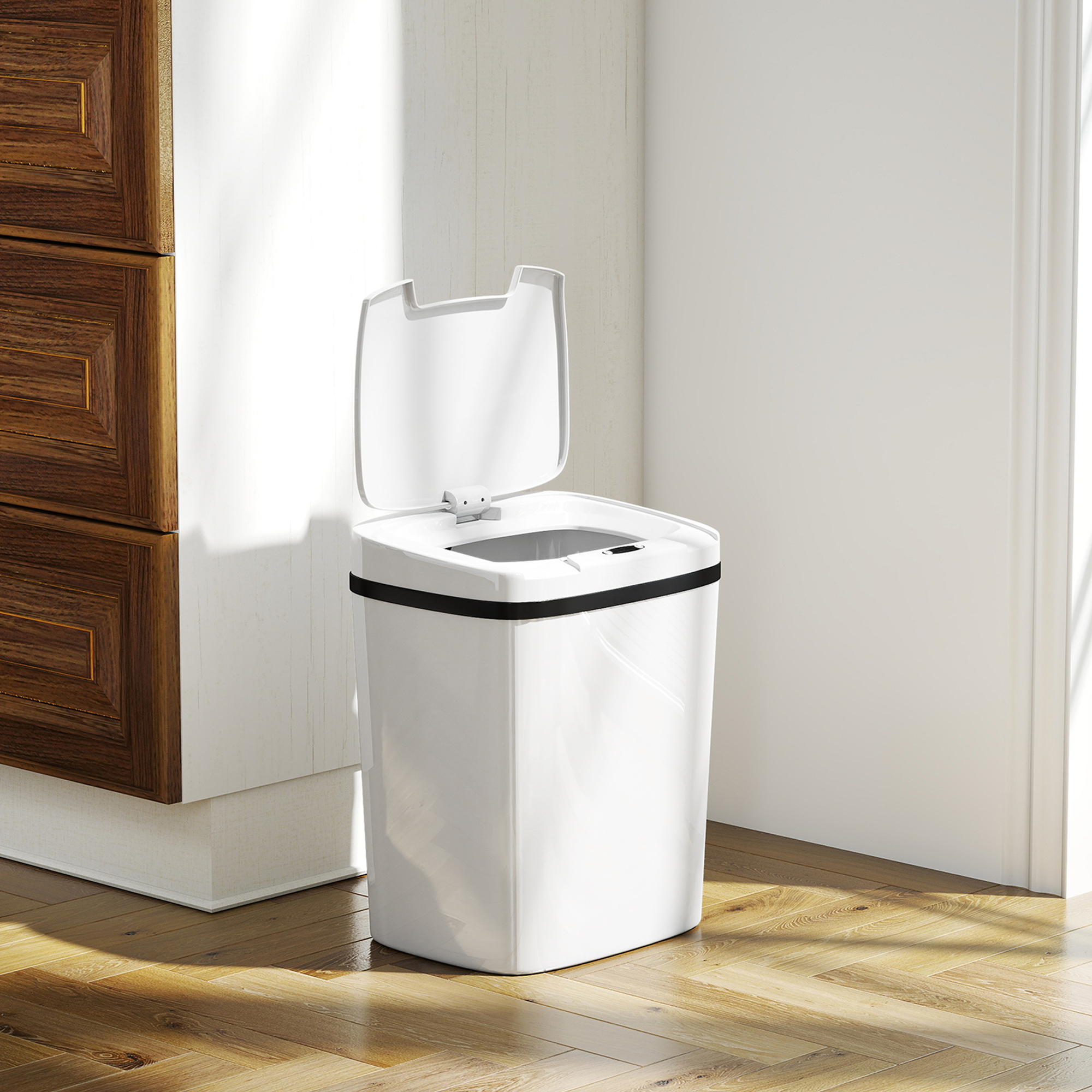 HOMCOM Automatischer Küchenmülleimer 15 L, berührungsloser Bewegungssensor- günstig online kaufen