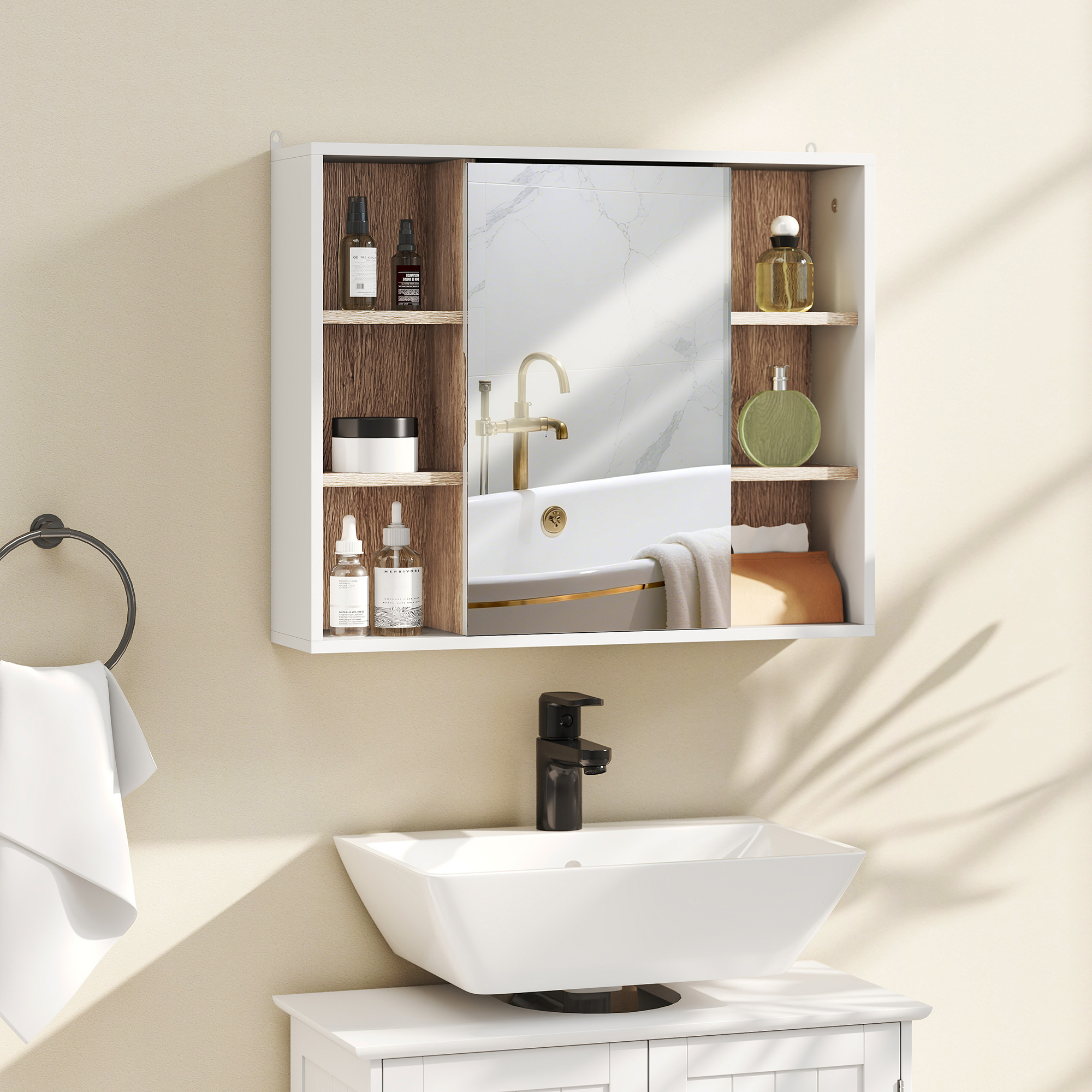 Mobile da bagno, armadio stretto su piedini, colonna da bagno con ante, cassetto e ripiani regolabili su 3 livelli, ideale per cucina, (bianco) | Leroy Merlin