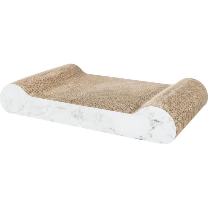Griffoir carton XXL - TRIXIE - Aspect marbre - 64 x 11 x 37 cm - Gris clair