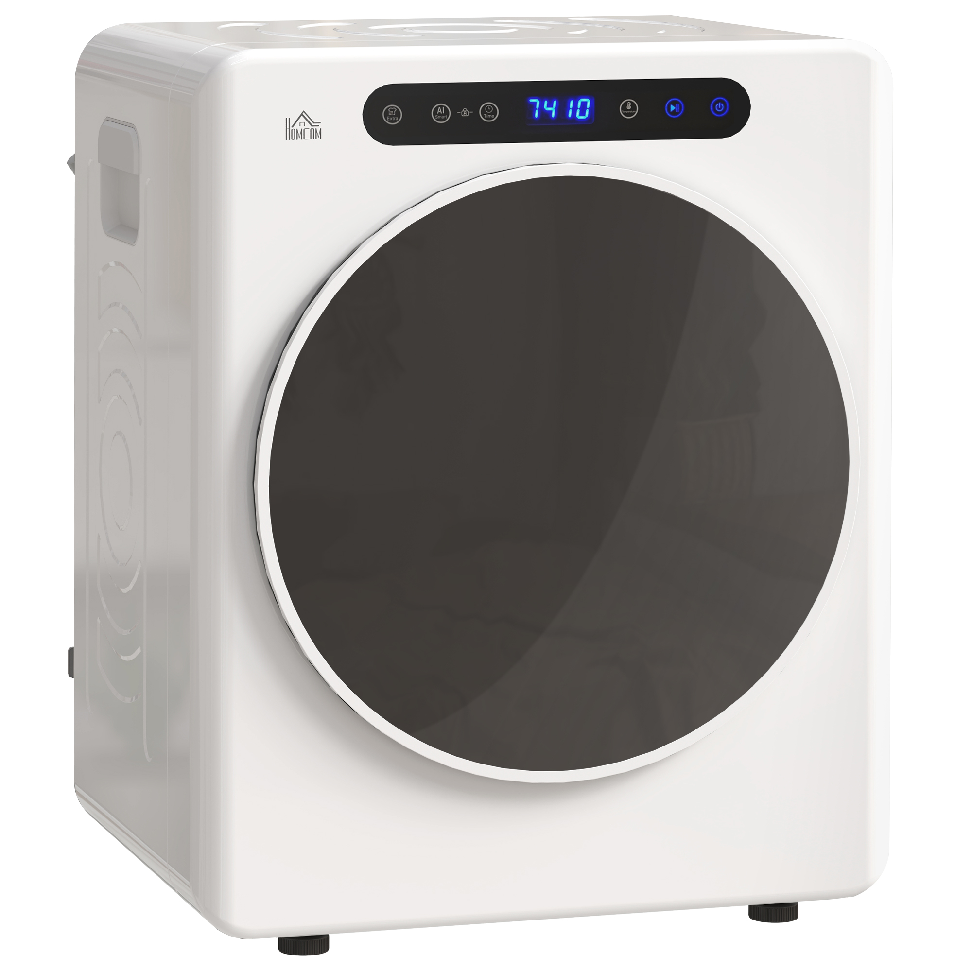 HOMCOM Mini Ablufttrockner 4 kg Wäschetrockner mit Desinfektion, 6 Programmen, 1000W Trockner mit Touch-Screen, 3 Temperaturen und Timer, für Wohnmobile, Haus, Weiß Aosom