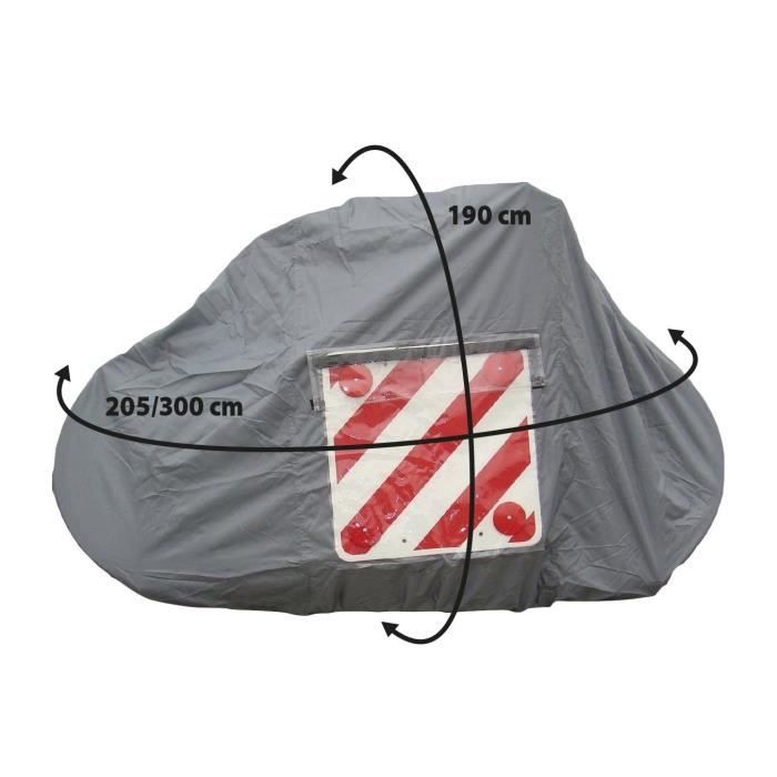 Bâche de protection - OPTIMA - Polyester enduit imperméable 110 g/m²- 2 sangles réglables fournies - Pour 4 vélos
