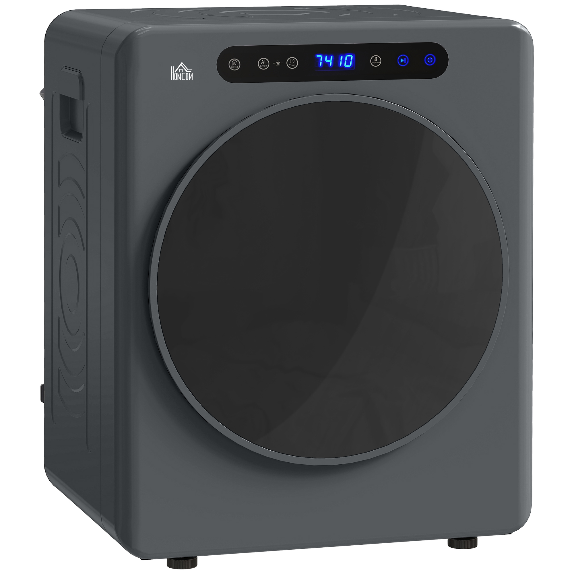 HOMCOM Mini Ablufttrockner 4 kg Wäschetrockner mit Desinfektion, 6 Programmen, 1000W wandmontierbar Trockner mit Touch-Screen, 3 Temperaturen und Timer, für Wohnmobile, Haus, Grau Aosom