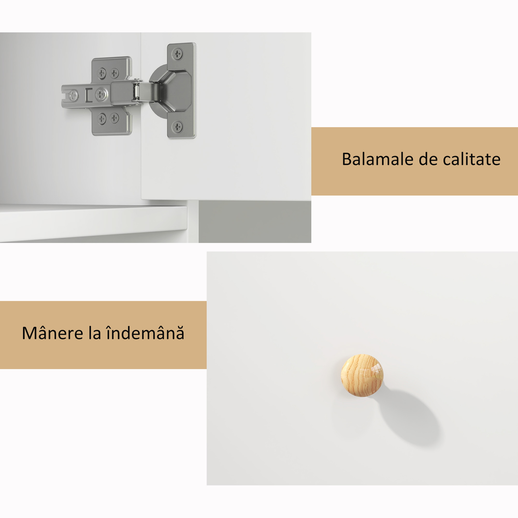  Dulap inalt Baie - Alb, Cu Sertar & Rafturi Deschise, 178 cm [6]