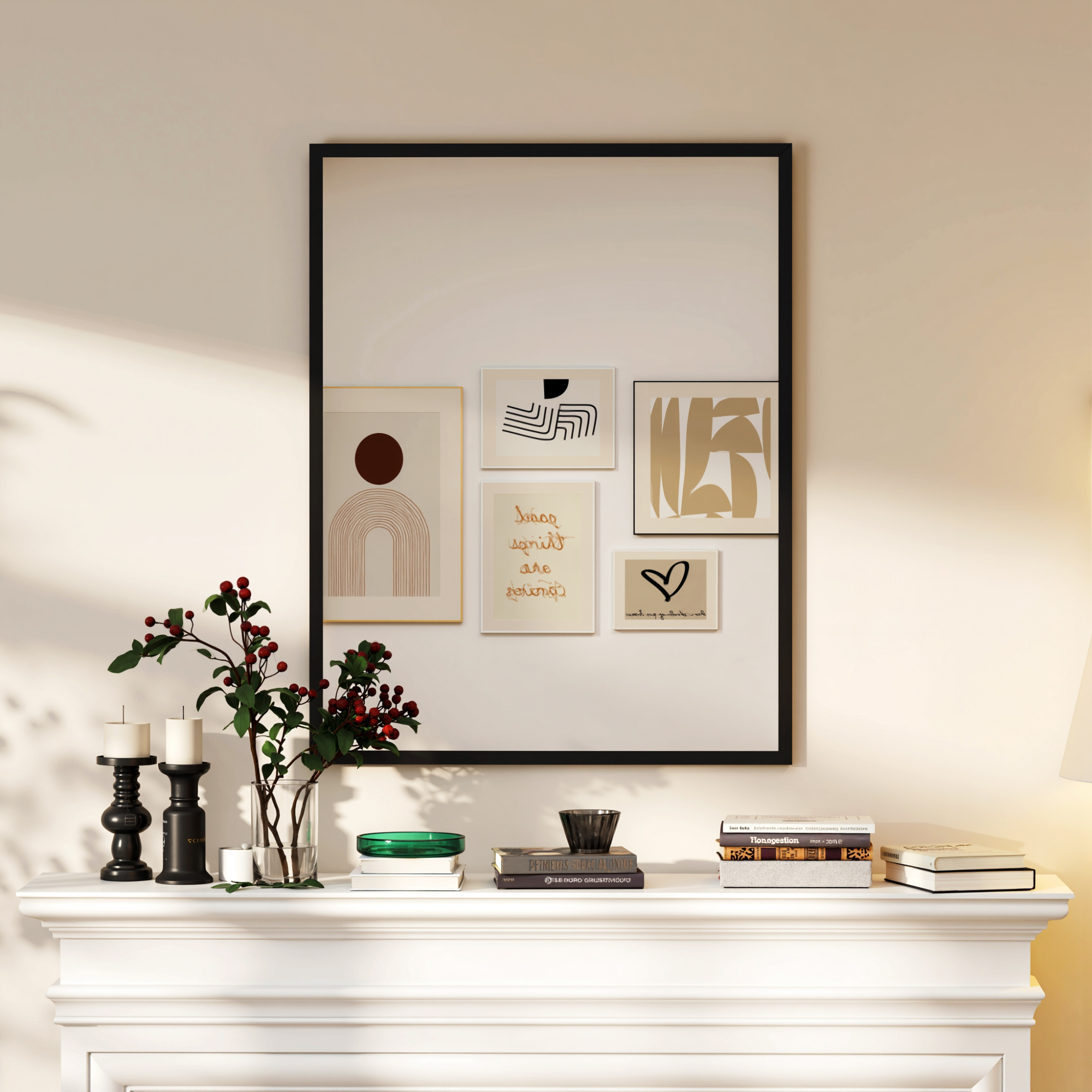 HOMCOM Wandspiegel rechteckig 70 x 90 cm, schwarzer Holzrahmen, ideal für B günstig online kaufen