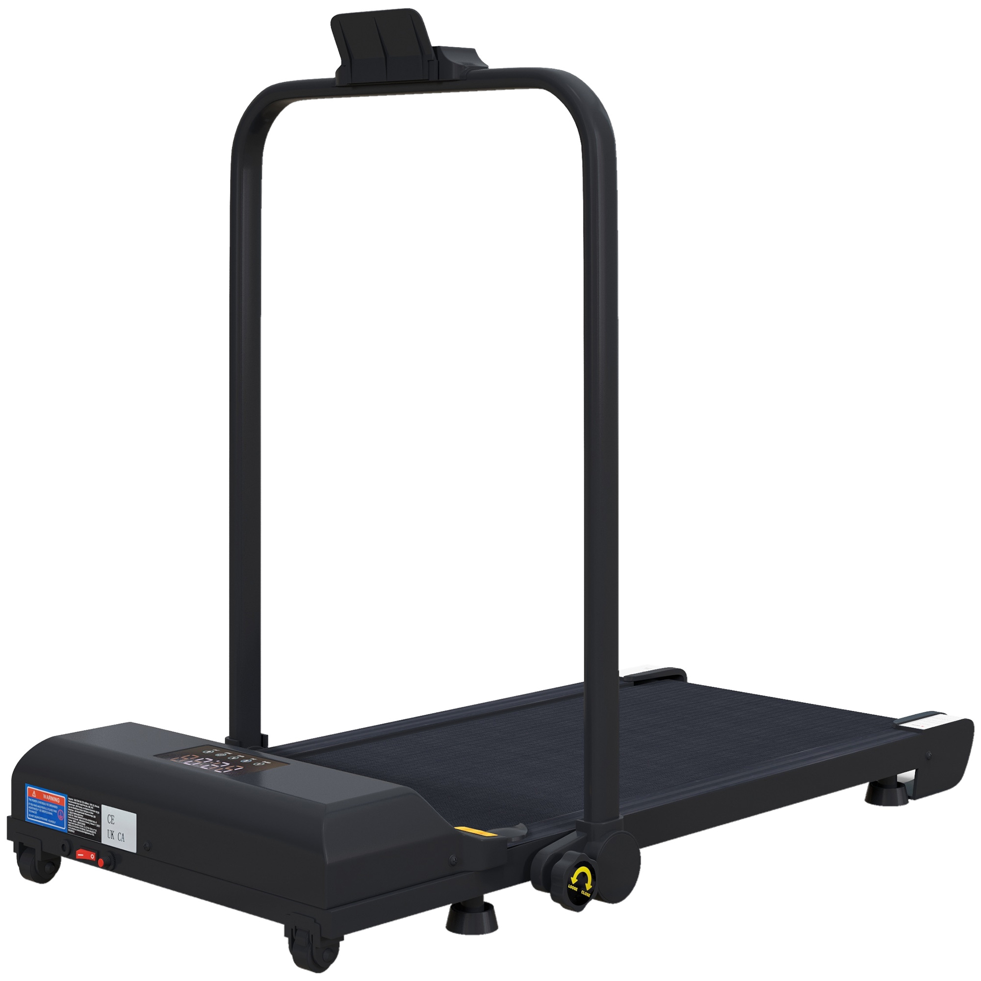 HOMCOM Tapis Roulant Elettrico Pieghevole 2-in-1, 1-10 km/h, tapis da cammino elettrico con telecomando 130 x 59 x 96 cm nero   Aosom Italy