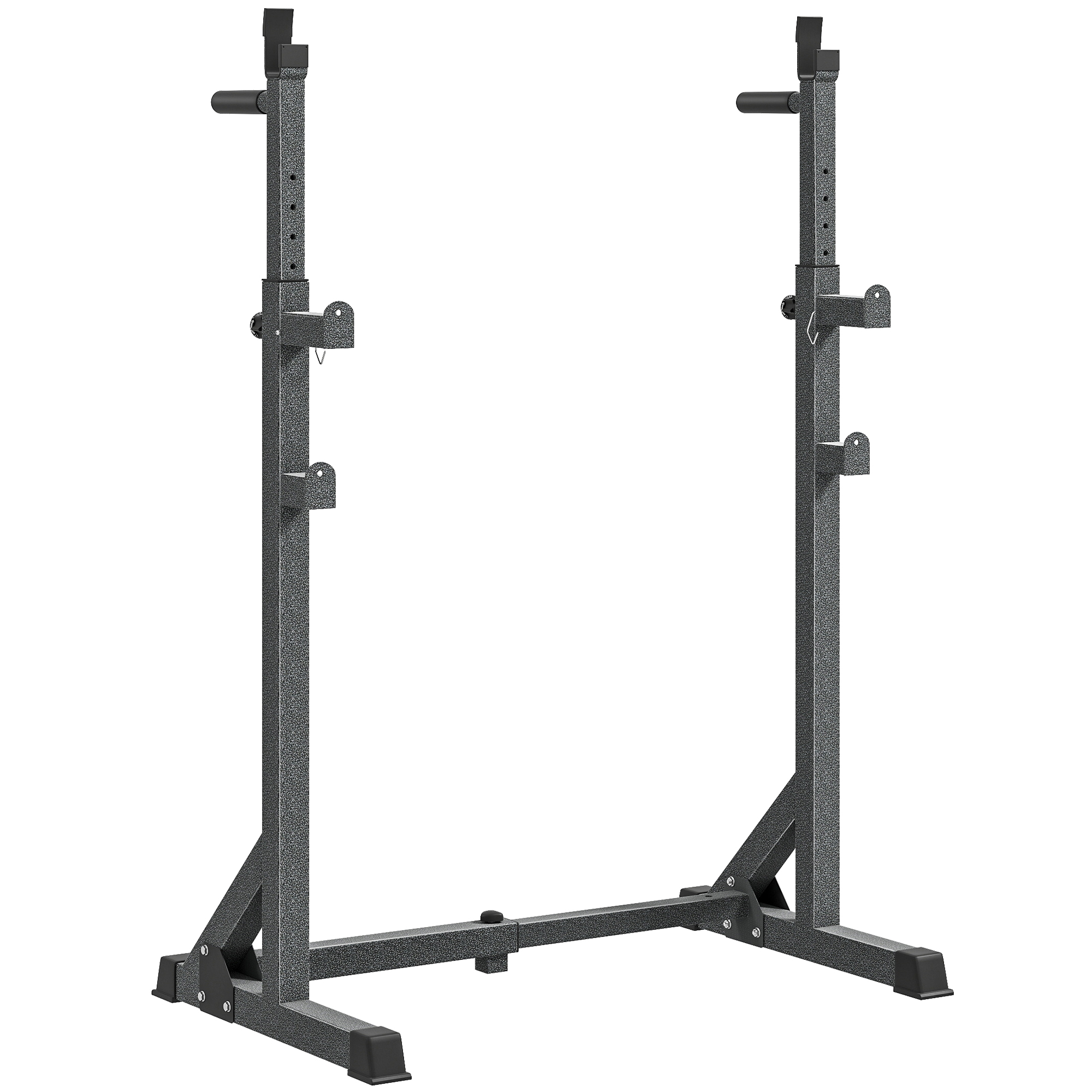 SPORTNOW Soporte para Barras de Pesas con Ancho y Altura Ajustable Rack Musculación con Marco de Acero Carga 150 kg Negro