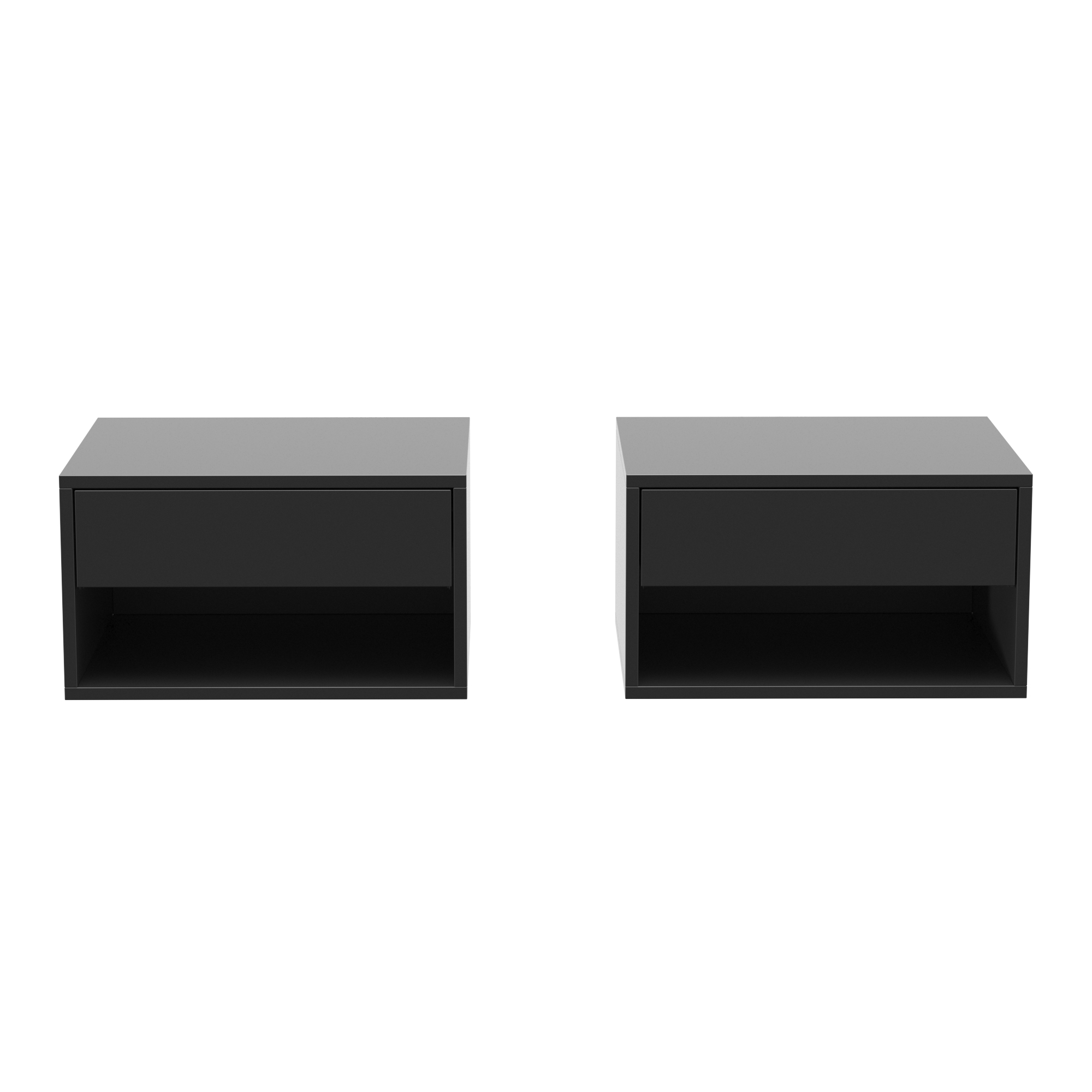 HOMCOM Set mit 2 wandmontierten Nachttischen, hängende Nachttische mit Schu günstig online kaufen