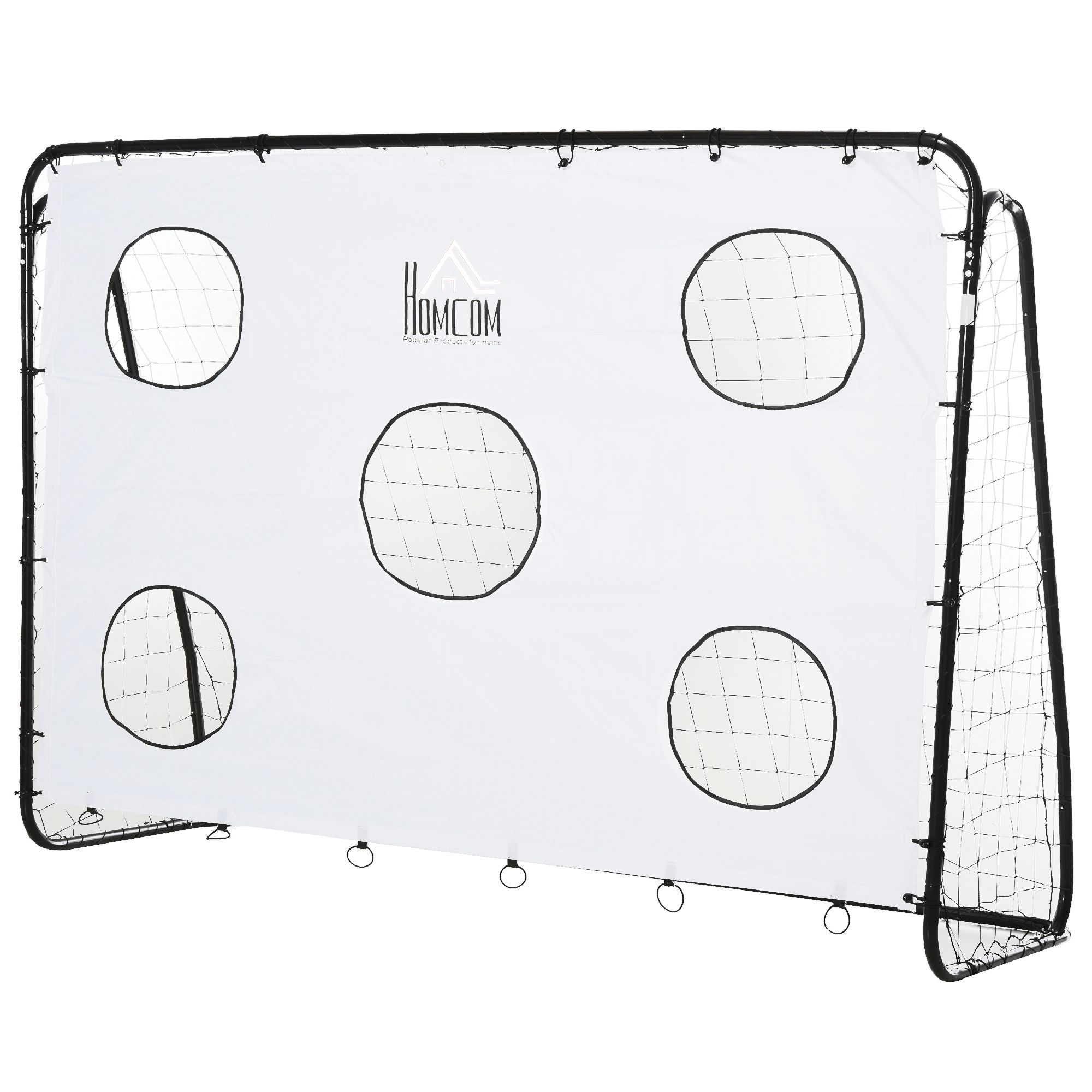 HOMCOM Porta da Calcio per Adulti e Bambini con Rete in PE, in Meta...