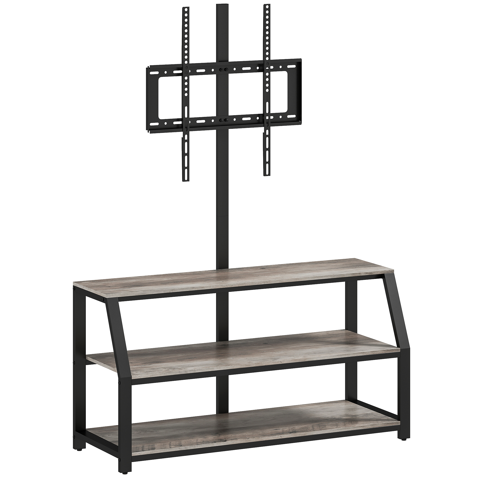 HOMCOM Mueble TV con soporte para televisores de hasta 182,88 cm, mueble TV con 2 estantes abiertos, 110x43x150cm, gris | Aosom España