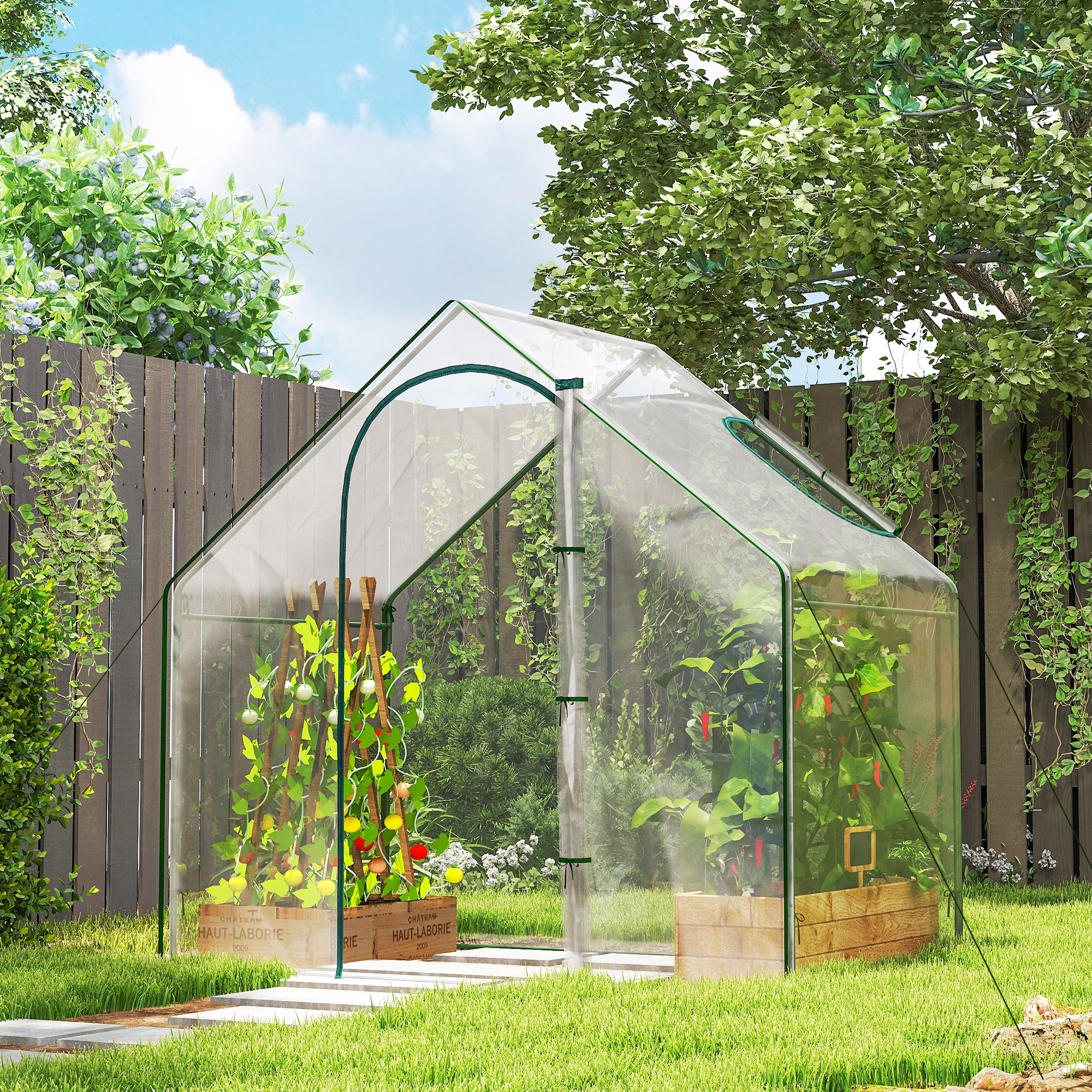 Serre De Jardin En PVC Transparent - Protection Pour Plantes Contre Vent Et Froid (126x69x49 Cm)