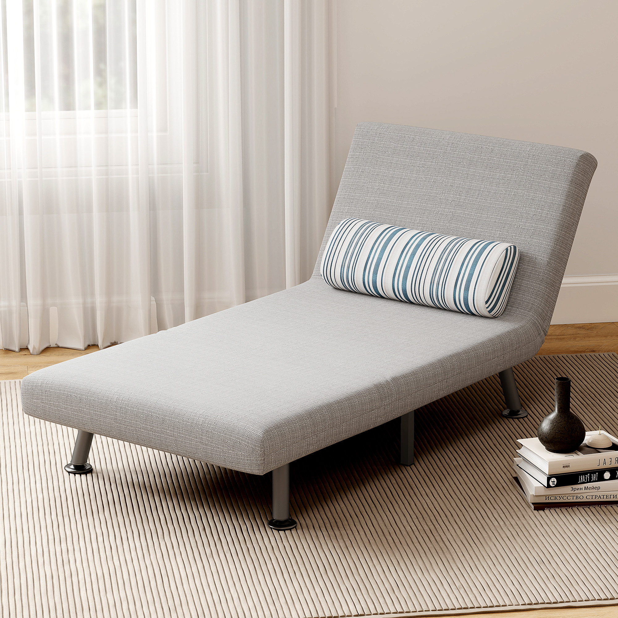 Sofa-lit Rétractable 3 En 1 – Fauteuil, Chaise Longue Et Lit Avec Porte-gobelets Et Support Téléphone – Idéal Pour Petits Espaces (83x167x76cm) | Leroy Merlin