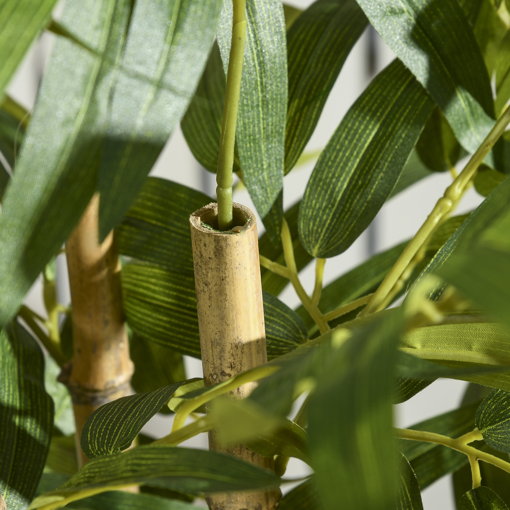  Planta Artificiala de Bambus, inaltime 60 cm, din Poliester si PP, Verde, cu Vas de Ciment Ø15x12.5 cm [7]