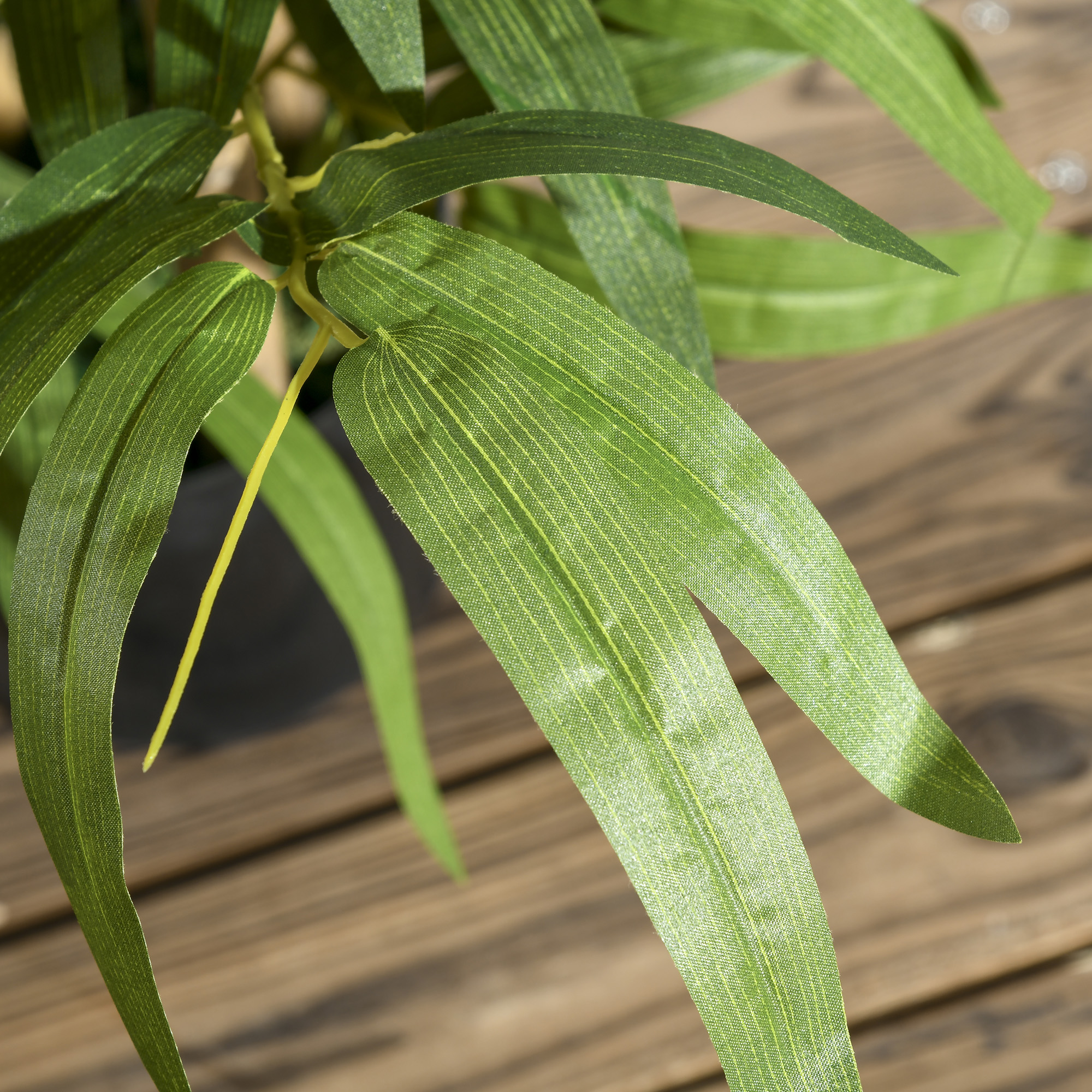  Planta Artificiala de Bambus, inaltime 60 cm, din Poliester si PP, Verde, cu Vas de Ciment Ø15x12.5 cm [6]