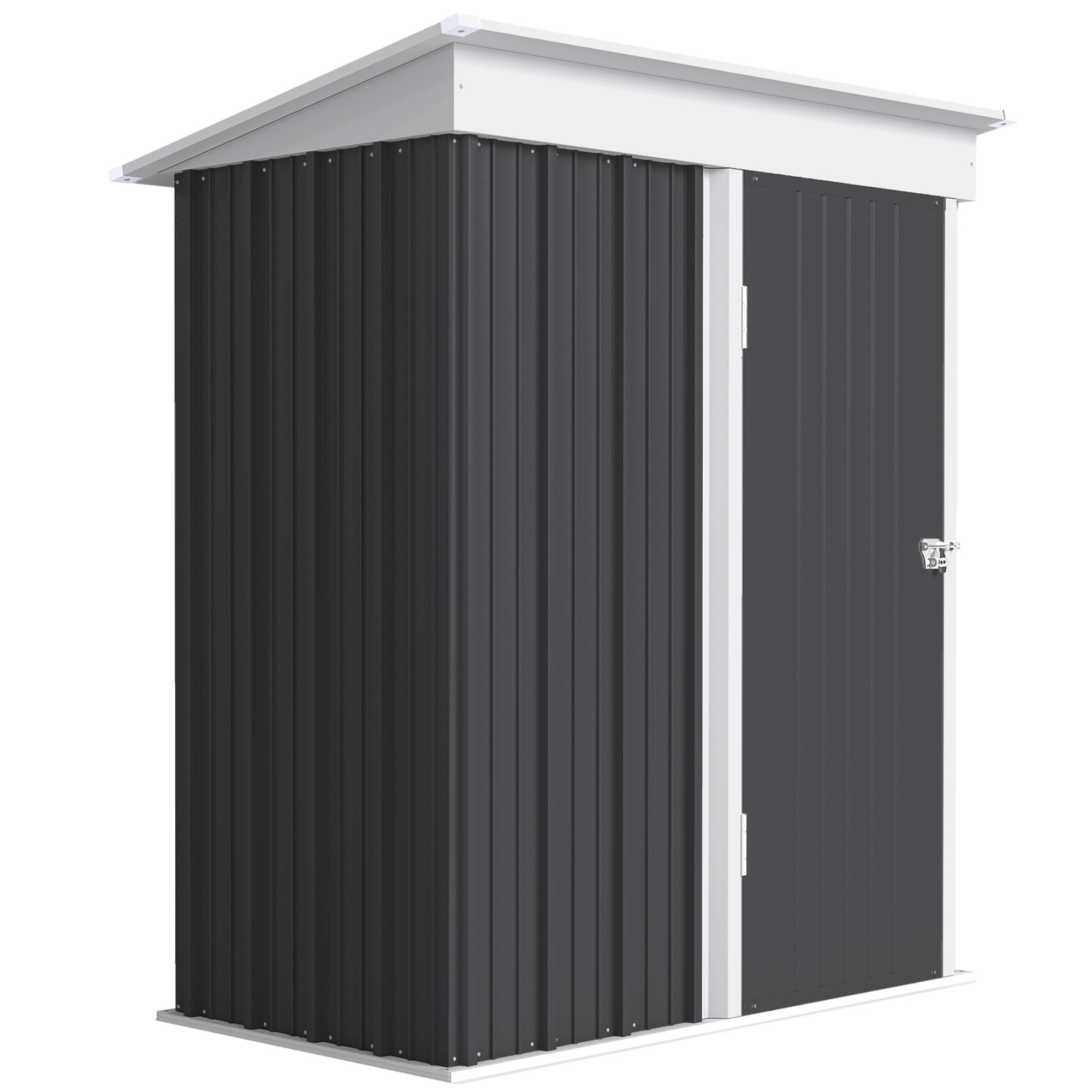 Outsunny Metall Gerätehaus 1,36m² 161 x 95 x 181cm Geräteschuppen mit Pultd günstig online kaufen