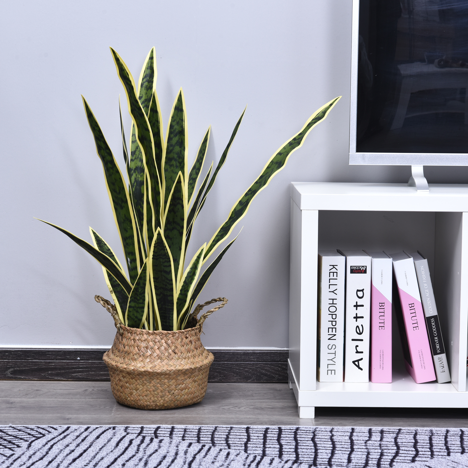 Outsunny Künstliche Schlangenpflanze groß 77 cm Kunstpflanze, künstliche Pf günstig online kaufen