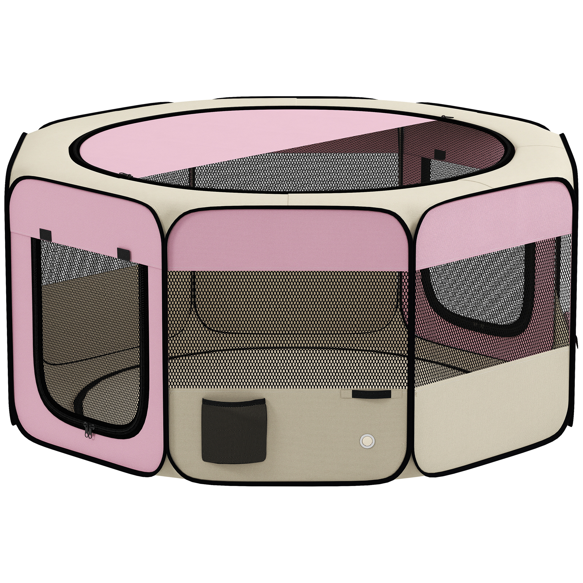 Comparer les prix de PawHut Parc Pliable pour Chiens et Chats Enclos Portable pour Petits Animaux Imperméable en Tissu Oxford Ø120x58cm Rose