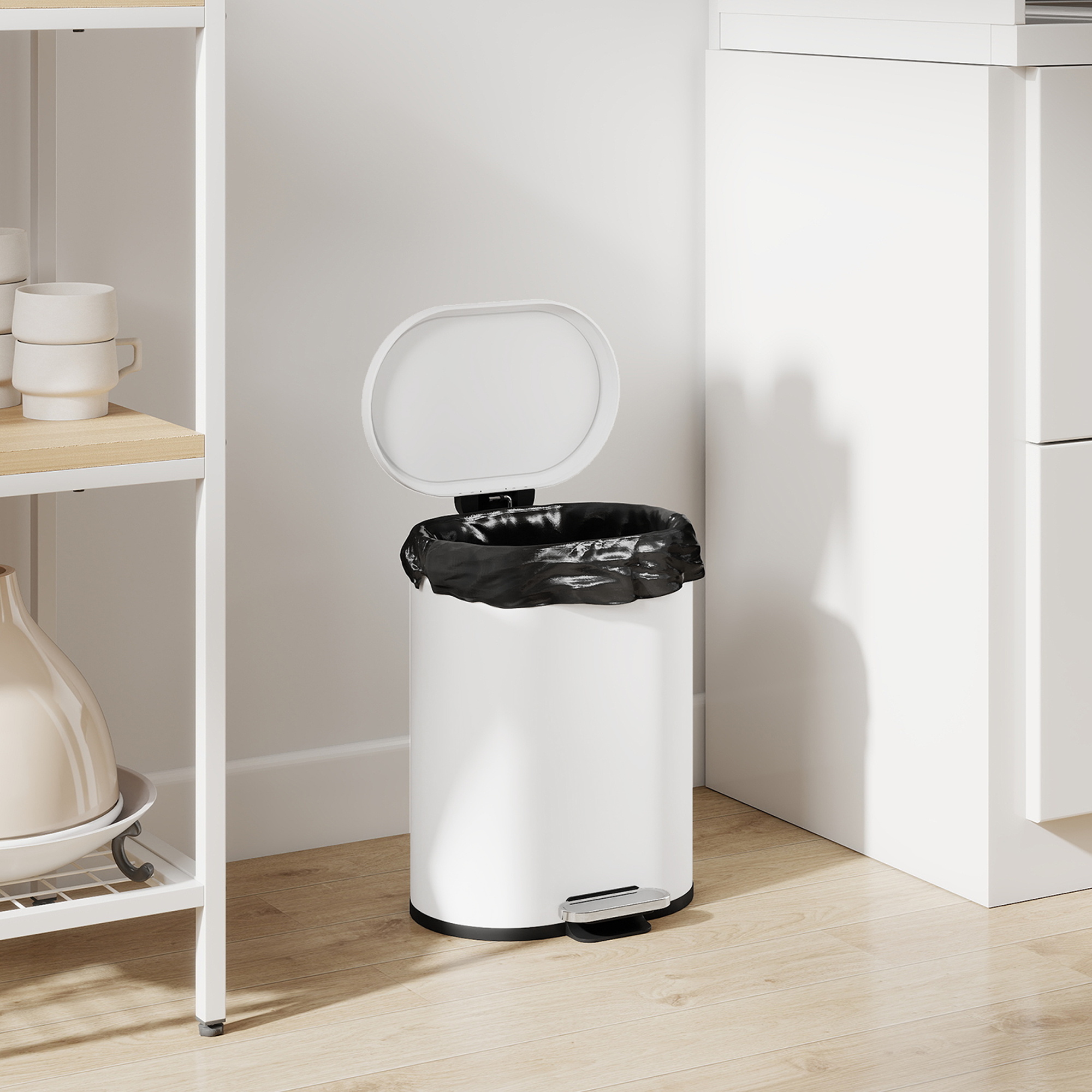 HOMCOM Mülleimer 12L Treteimer Abfalleimer mit Deckel und Fußpedal, Müllbeh günstig online kaufen