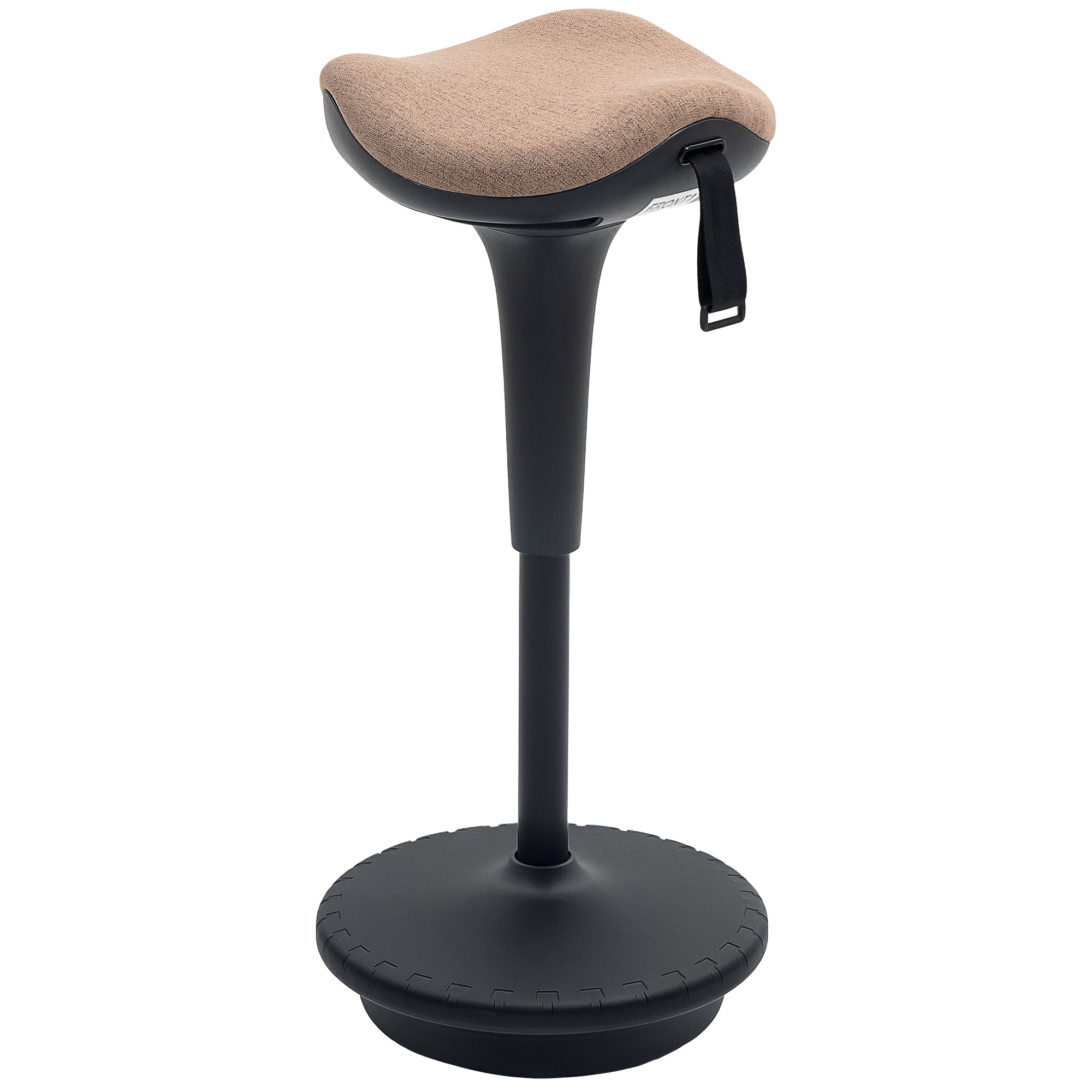 HOMCOM Tabouret dynamique, tabouret assis-debout ergonomique, hauteur réglable, rotatif à 360°, 34 x 34 x 68,5-83,5 cm, marron
