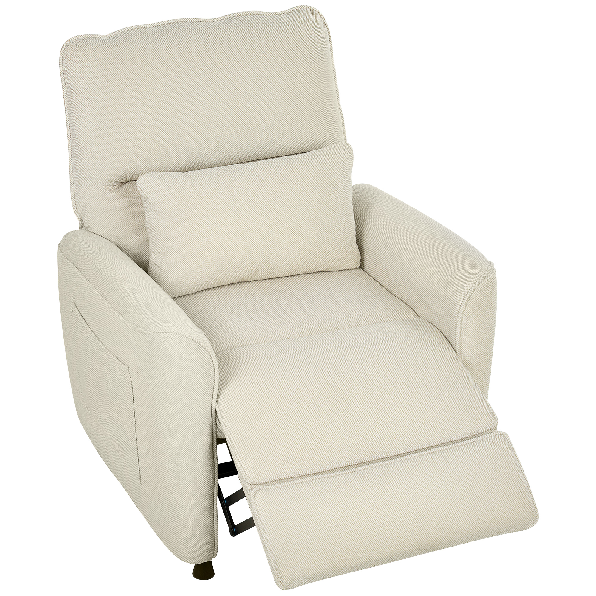 HOMCOM Sillón Relax Reclinable Eléctrico con Calor Lumbar Masaje Vibración Motor Silencioso Función de Memoria Crema