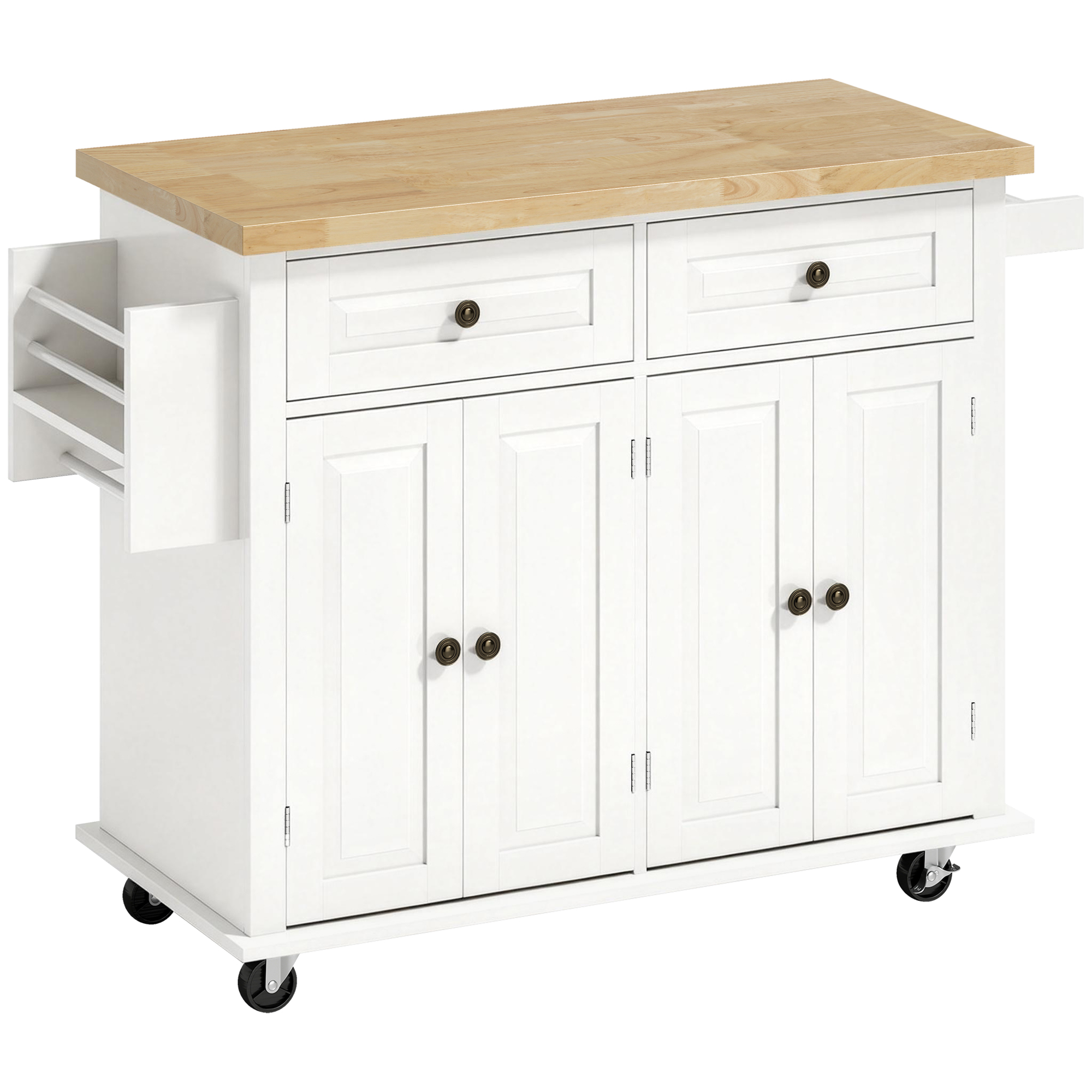 HOMCOM Küchenschrank Küchenregal mit Rollen Schublade und verstellbares Reg günstig online kaufen