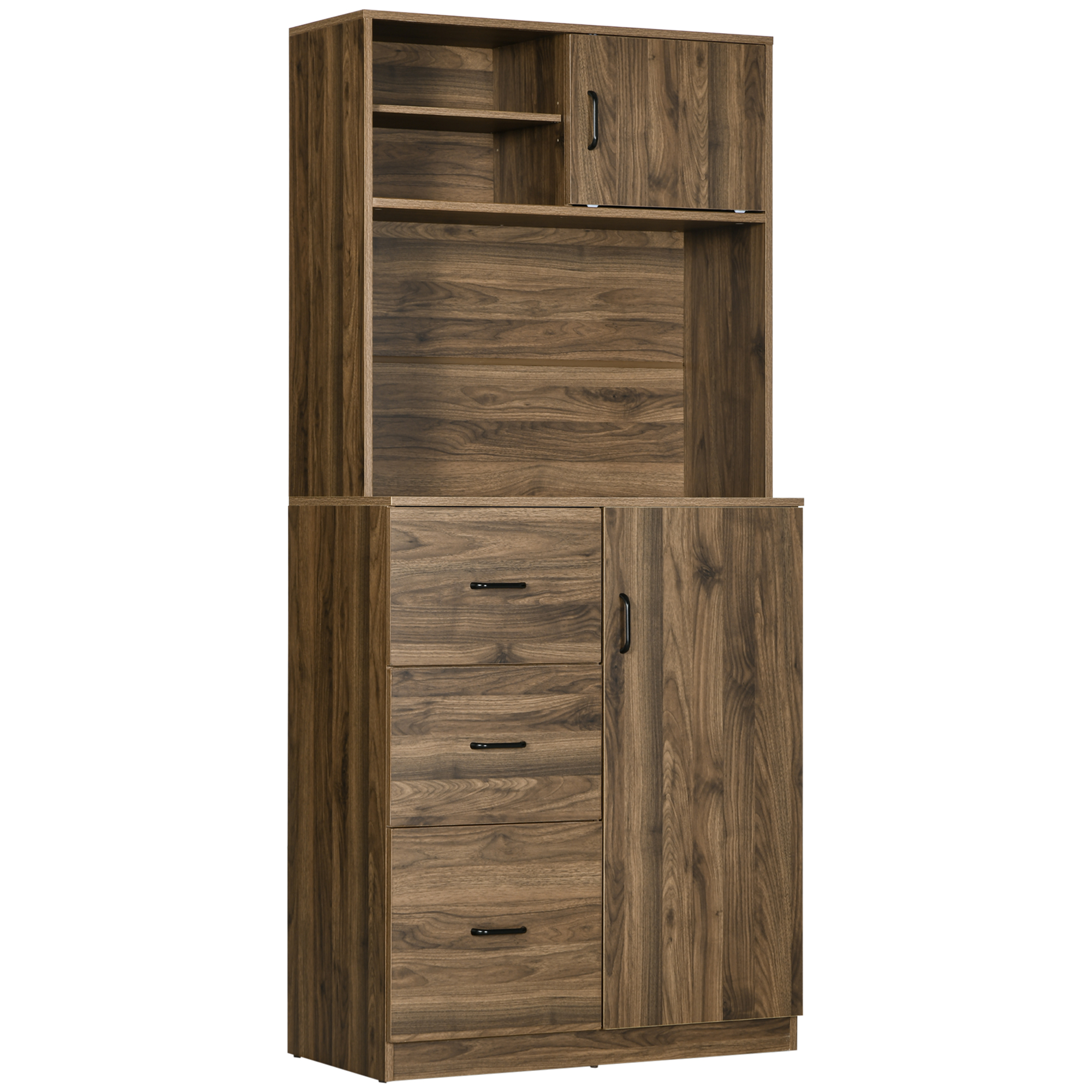 HOMCOM Credenza Moderna con 3 Cassetti e Armadietti Mobile Dispensa in Legno