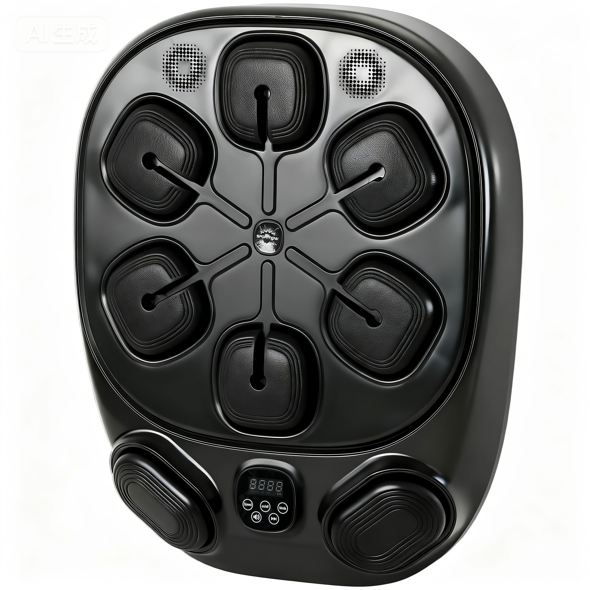 SPORTNOW Machine de boxe musicale murale avec 9 modes, lumières LED et connexion Bluetooth, 61x48x11 cm, Noir