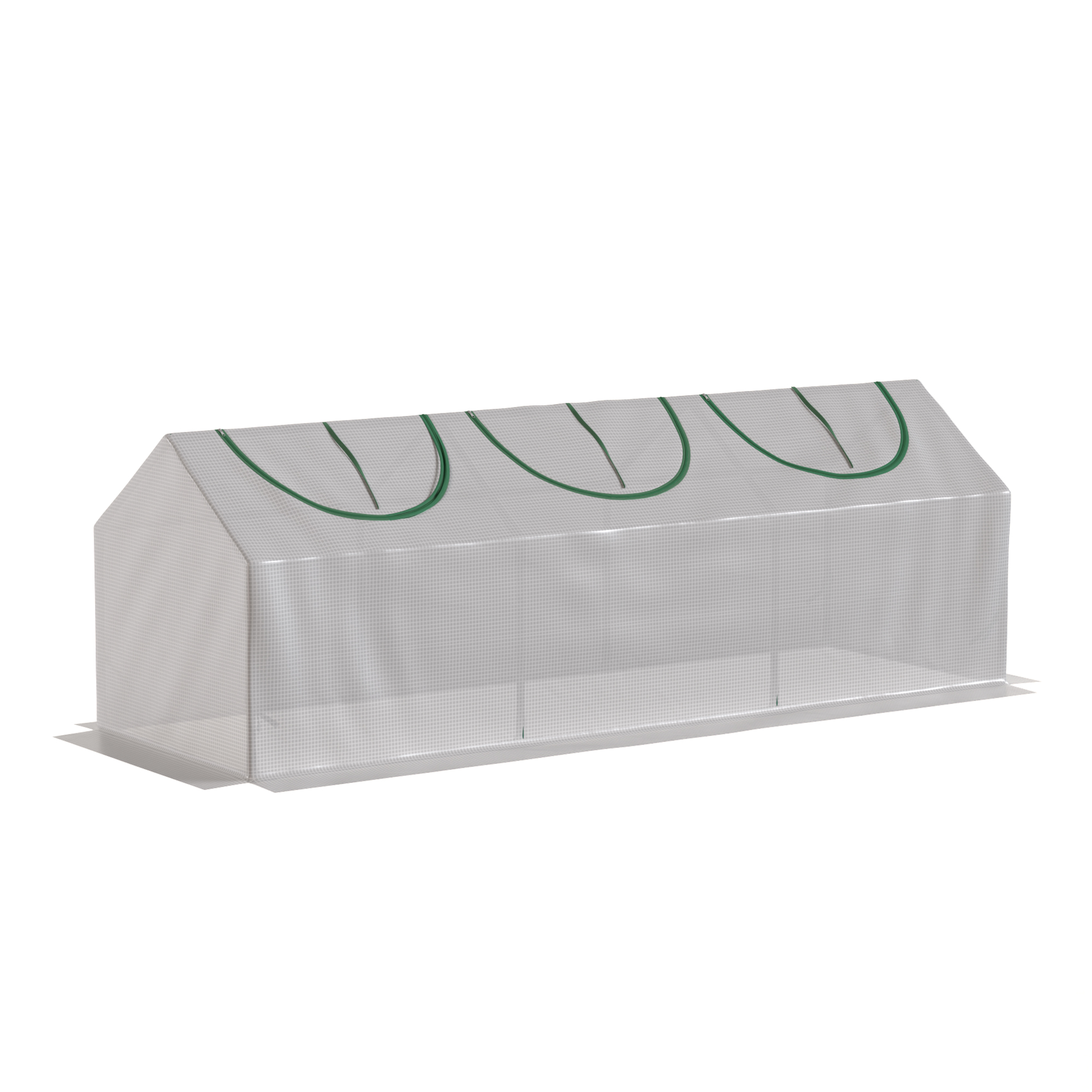 Outsunny Invernadero de jardín mini invernadero 3 ventanas enrollables cubierta en PE de alta densidad 140 g/m² 180 x 60 x 60 cm blanco   Aosom España