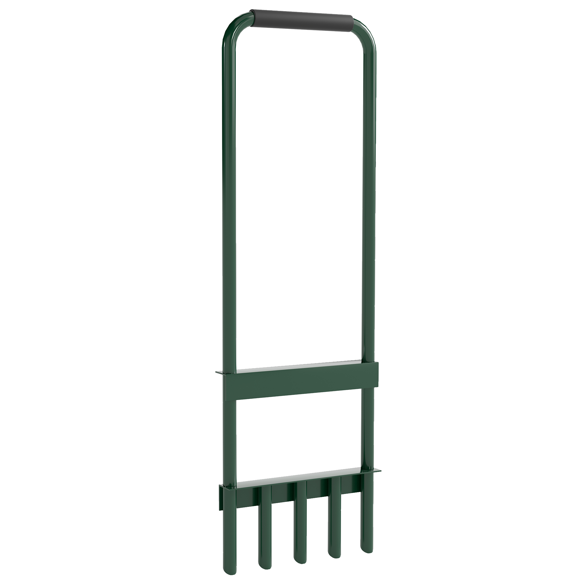 Outsunny Aireador de Césped Manual con 5 Púas Huecas Mango Antideslizante Herramienta de Perforación de Césped Verde Oscuro