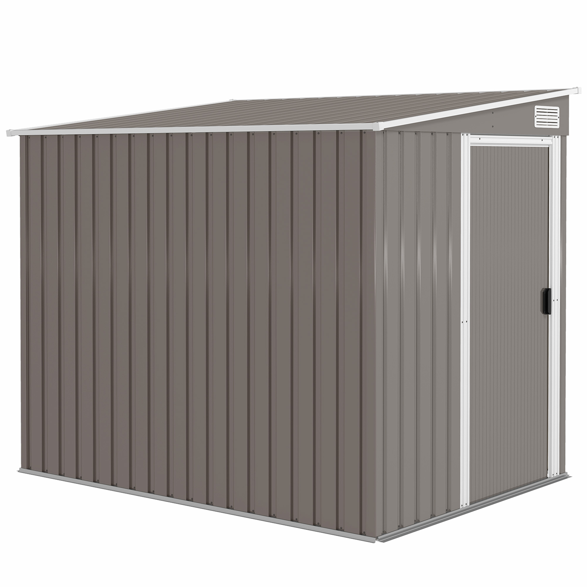 Outsunny Metalowy domek narzędziowy 2,81m² 154x206,5x181 cm szopa narzędziowa z dachem jednospadowym, z fundamentem