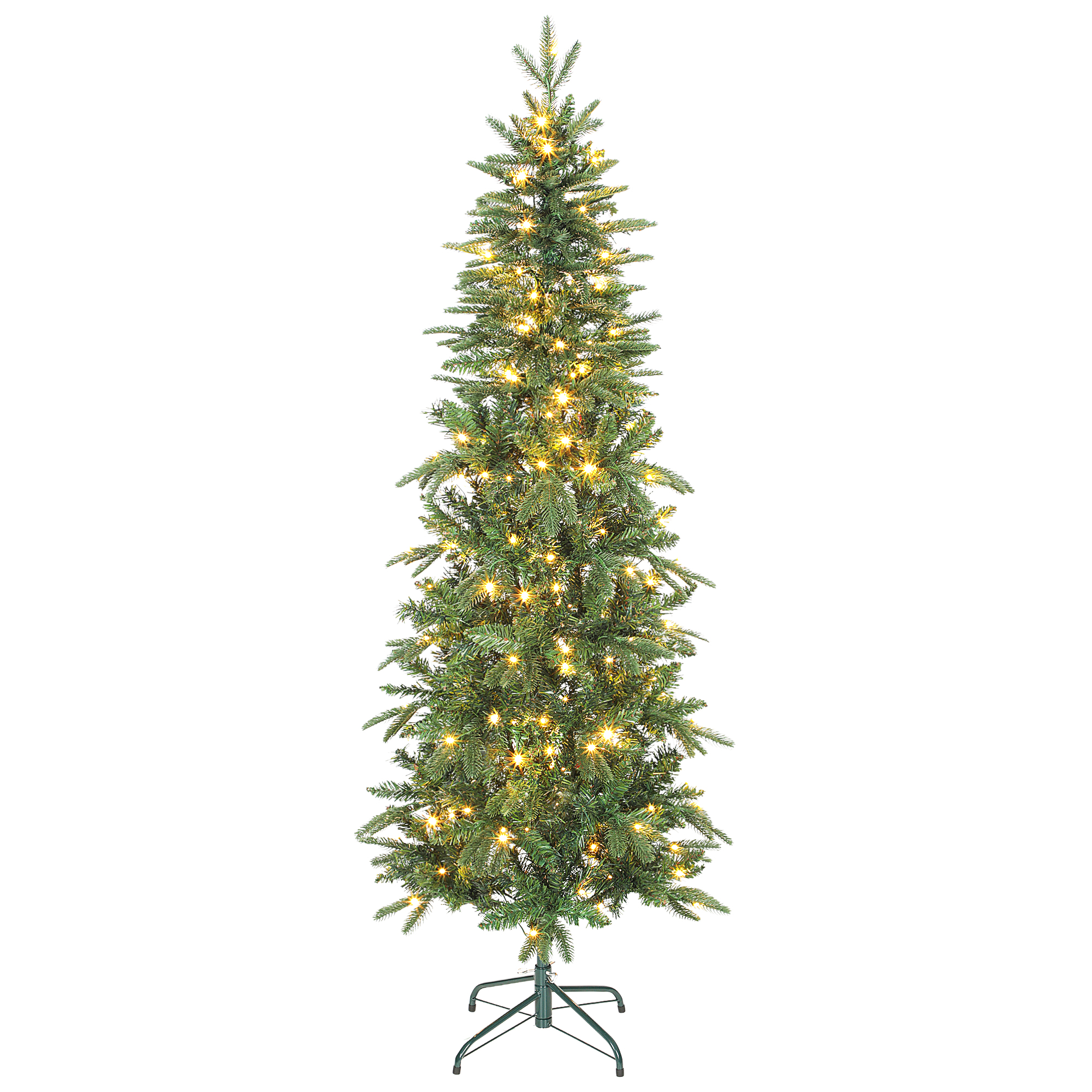 HOMCOM Sztuczna choinka 180 cm z 605 gęstymi gałązkami, 200 ciepłobiałych LED, do wnętrz | Aosom PL