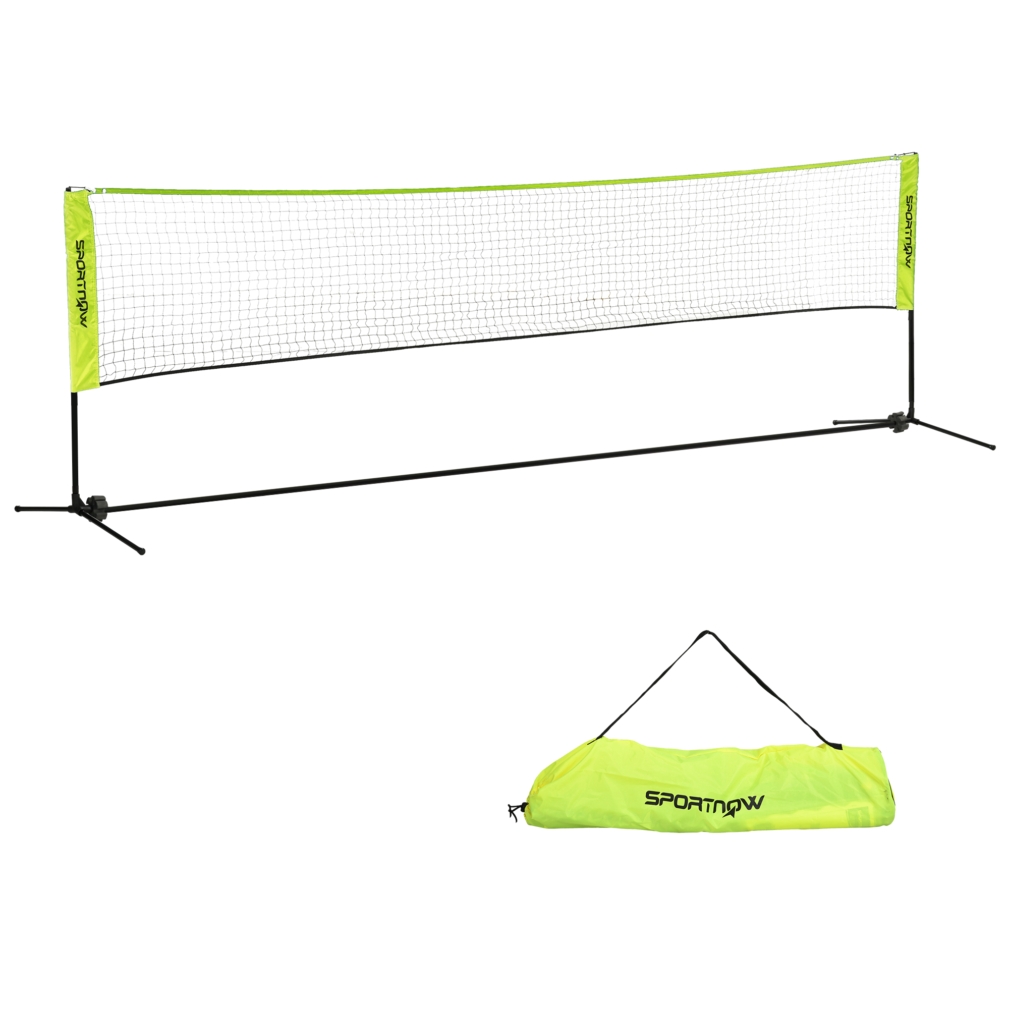 SPORTNOW Regulowana siatka do badmintona 107-155 cm, do badmintona, tenisa, pickleballa, siatkówki, w zestawie z torbą