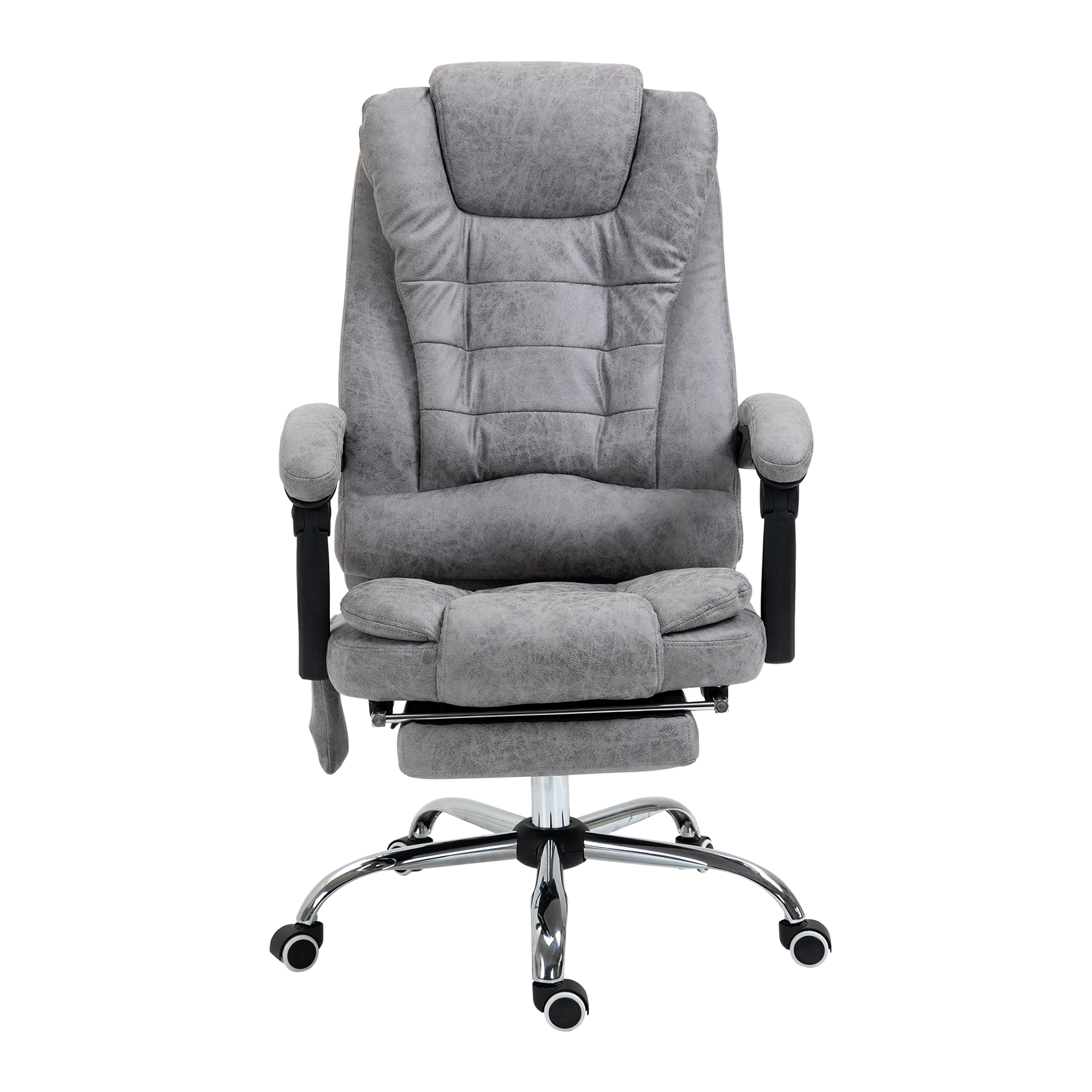 Vinsetto Fotel biurowy z masażem, ergonomiczny fotel biurowy z funkcją leżenia i ogrzewania, pilot, szary