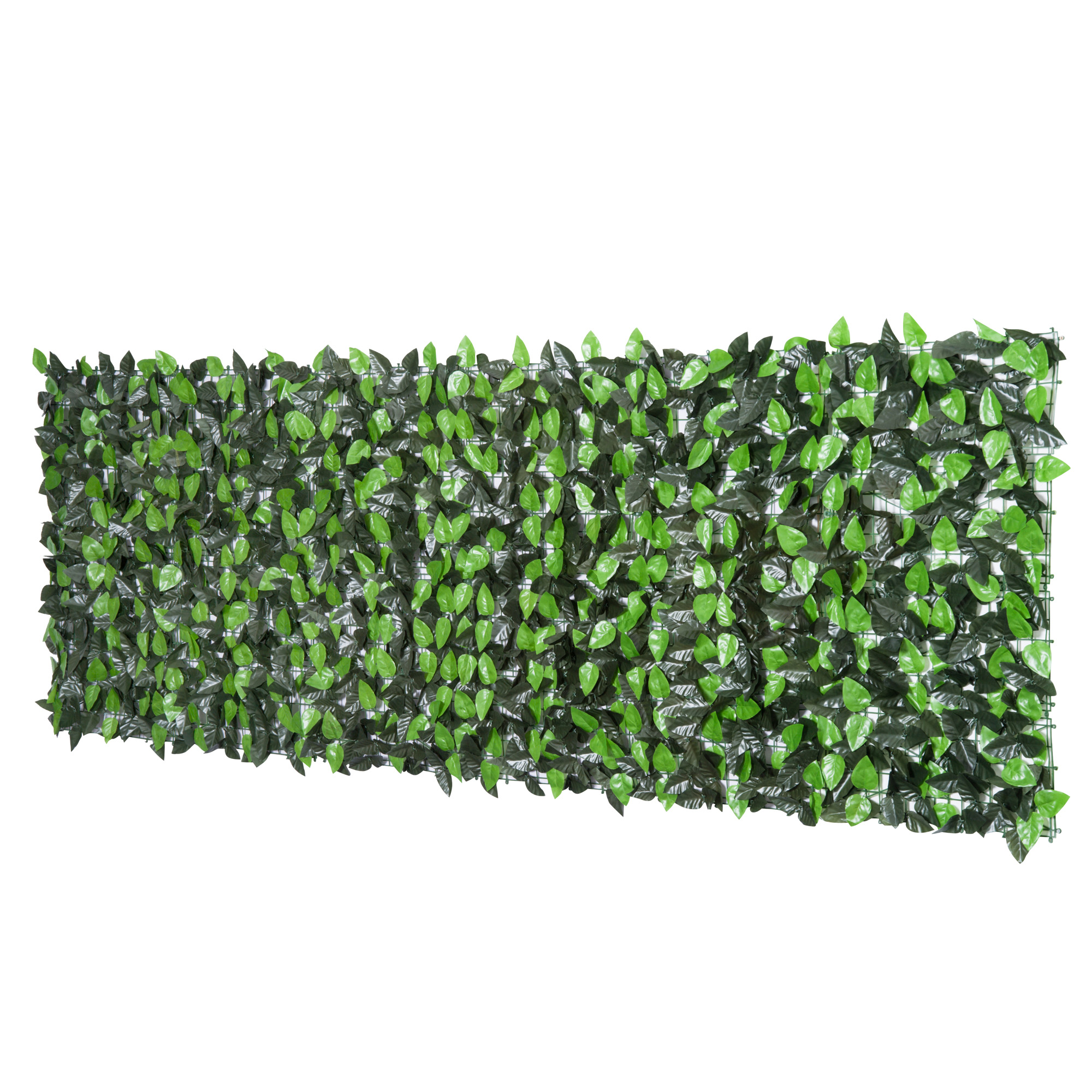 Outsunny Sztuczny Żywopłot, Roślina Wspinająca do Dekoracji Zewnętrznych, Realistyczny Wygląd, 300 cm×100 cm, Ciemnozielony