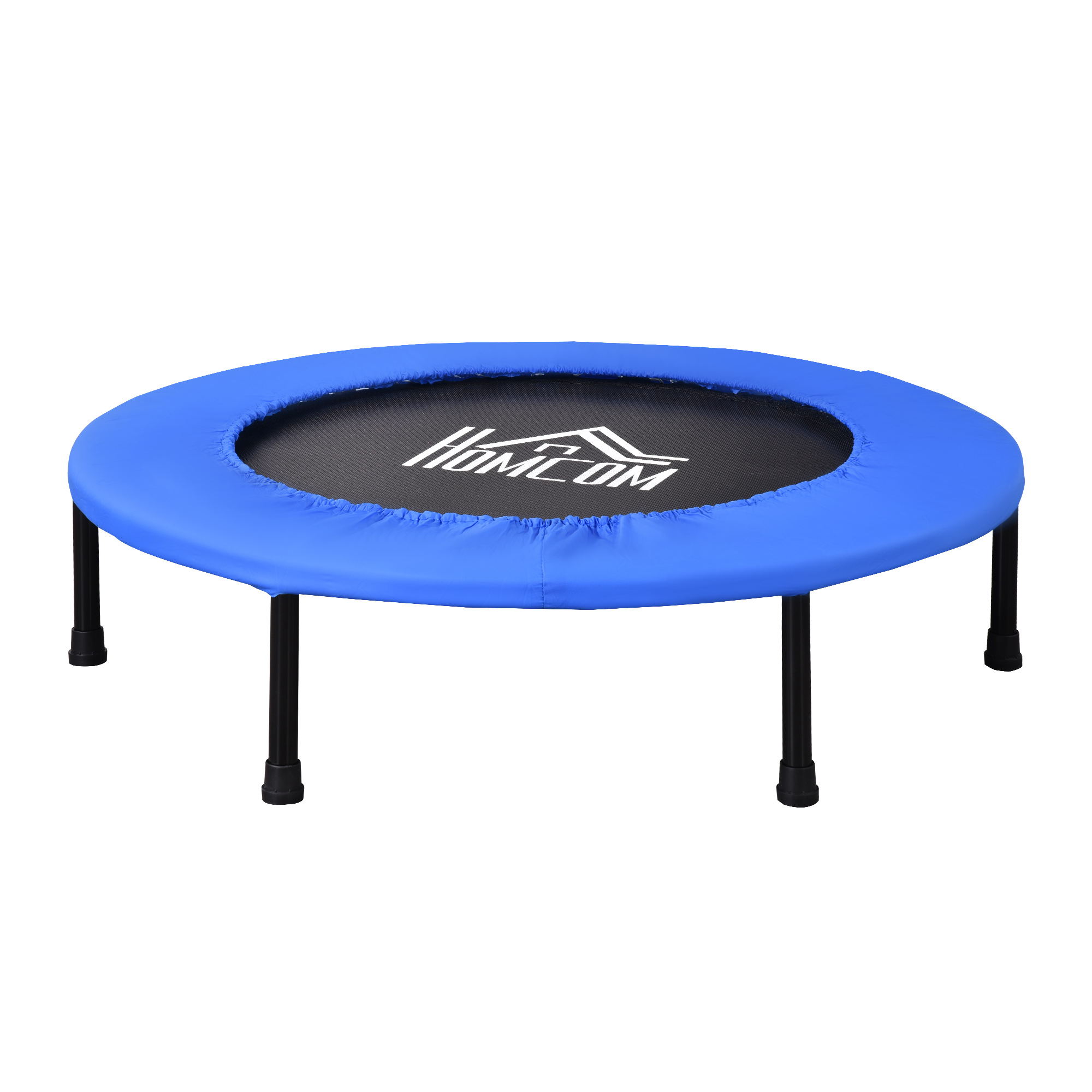HOMCOM Trampolina Fitness Ø91 cm Mini z Antypoślizgowymi Stopami Obciążenie do 100kg Ø91 x 22,5H cm Czarny+Niebieski