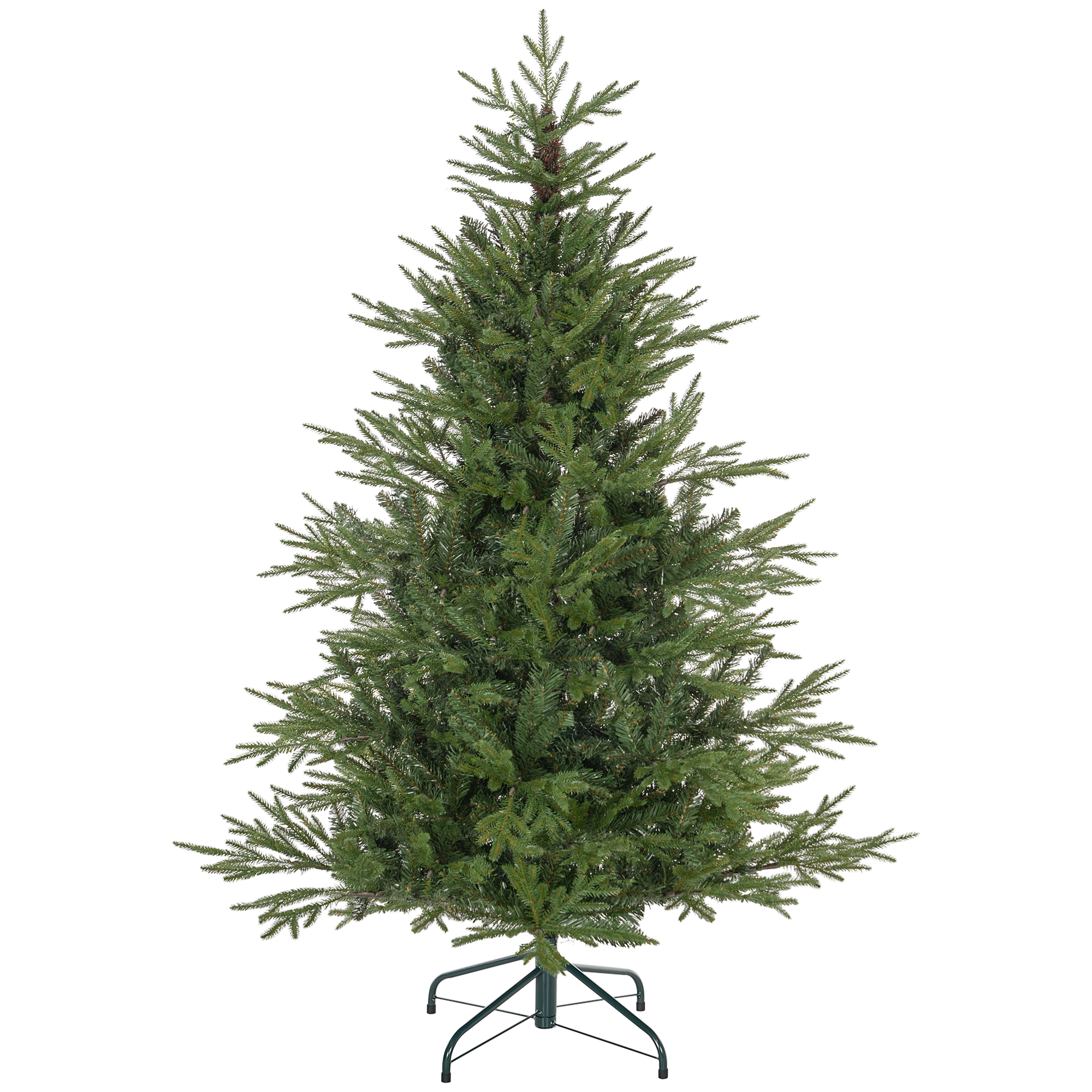 HOMCOM Sztuczna choinka, 150 cm z 1724 gałęziami, metalowa podstawa, Zielona