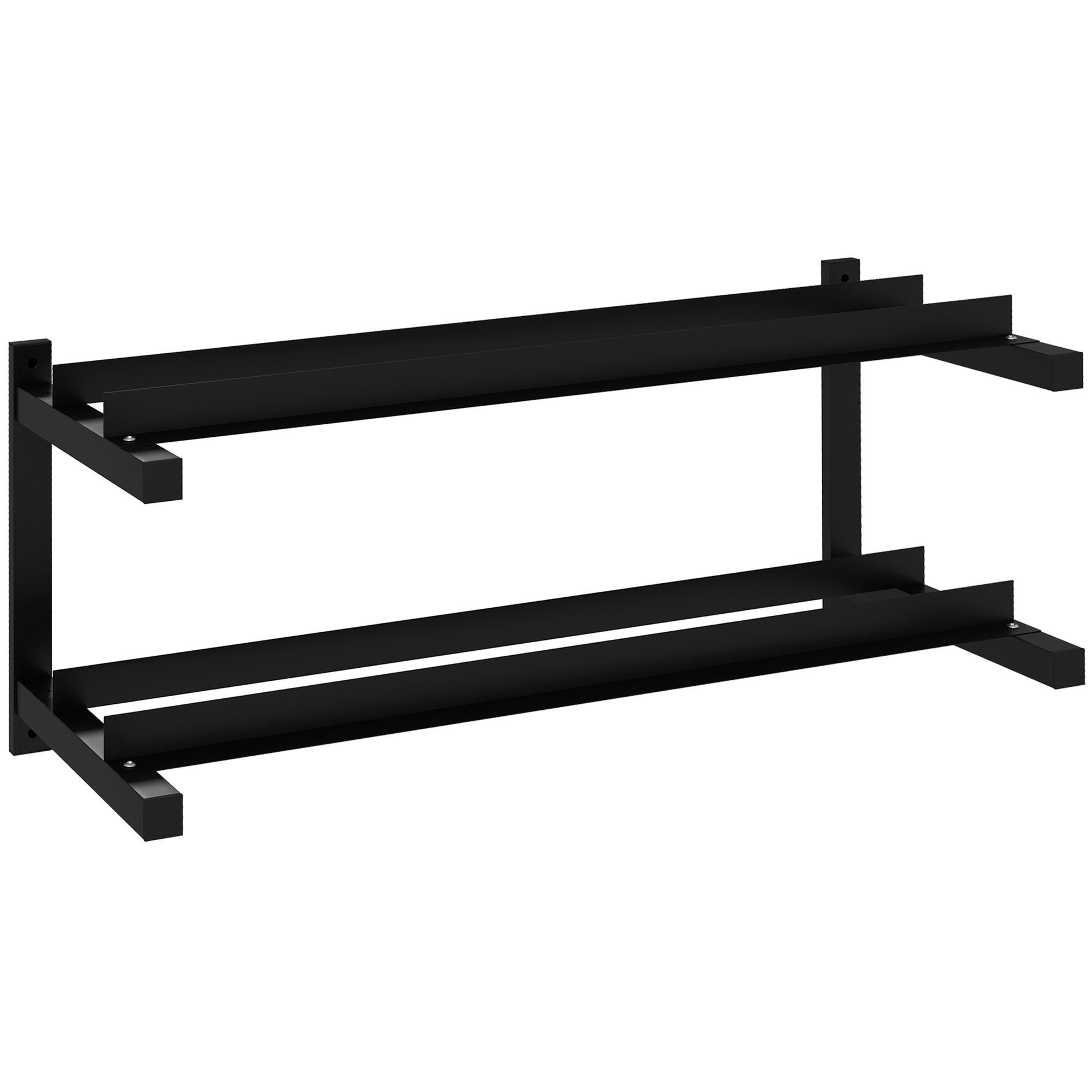 SPORTNOW Uchwyt na sztangę, stojak na sztangę, 2 poziomy, do 70 kg, stal, 98x40x35 cm, Czarny