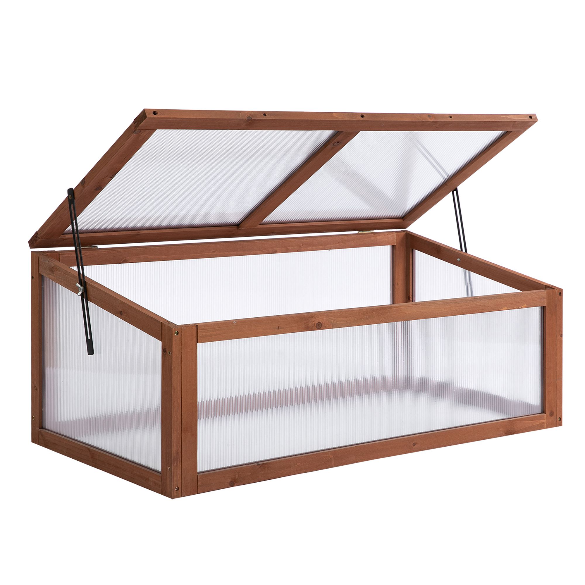 Outsunny Mała szklarnia, Ogrodowa mini szklarnia z płytami PC, Dobra przepuszczalność światła, 100D x 65S x 40W cm
