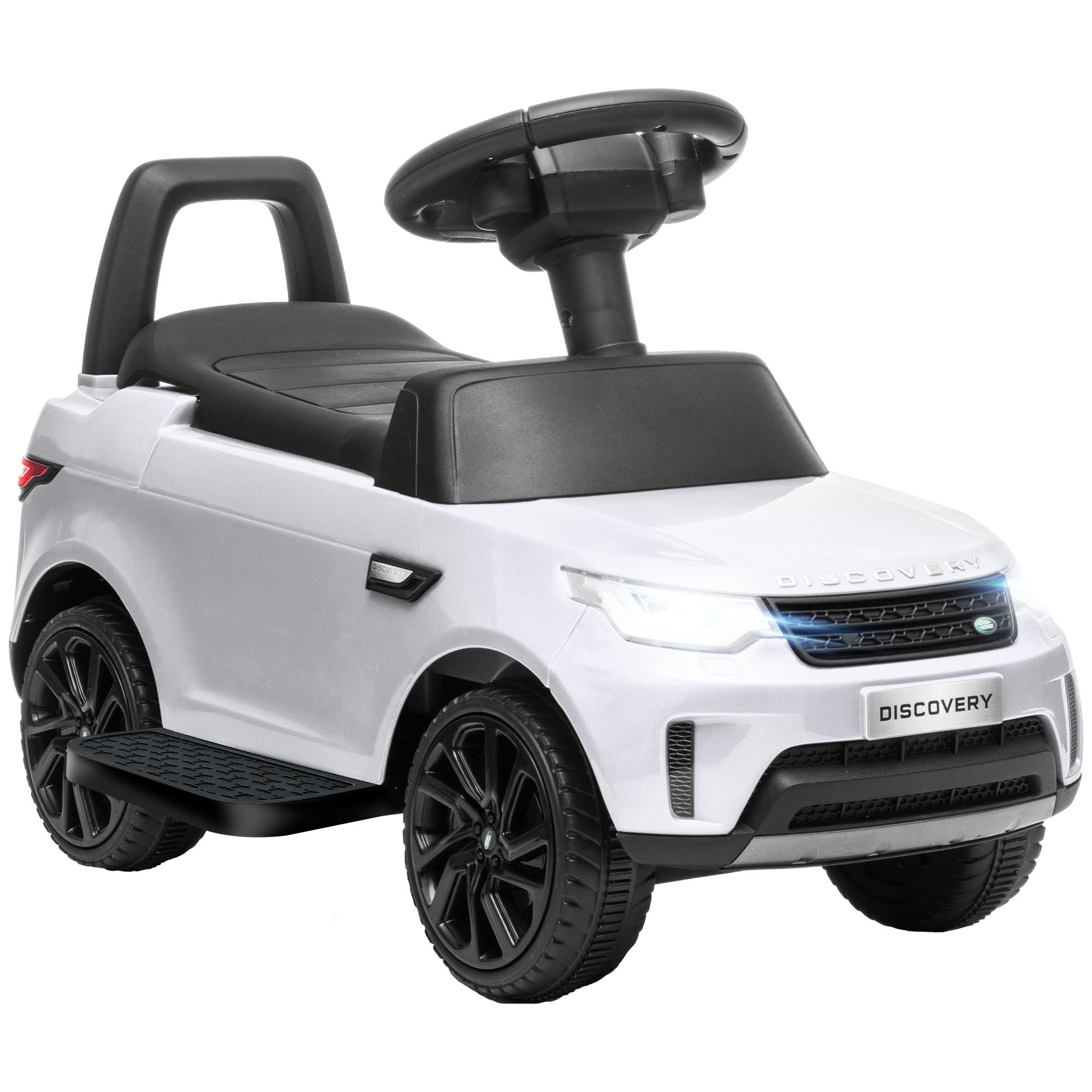 AIYAPLAY Samochód Elektryczny dla Dzieci 6V, Land Rover, Tryb Jazdy/Pchania, Reflektory, Muzyka, Biały
